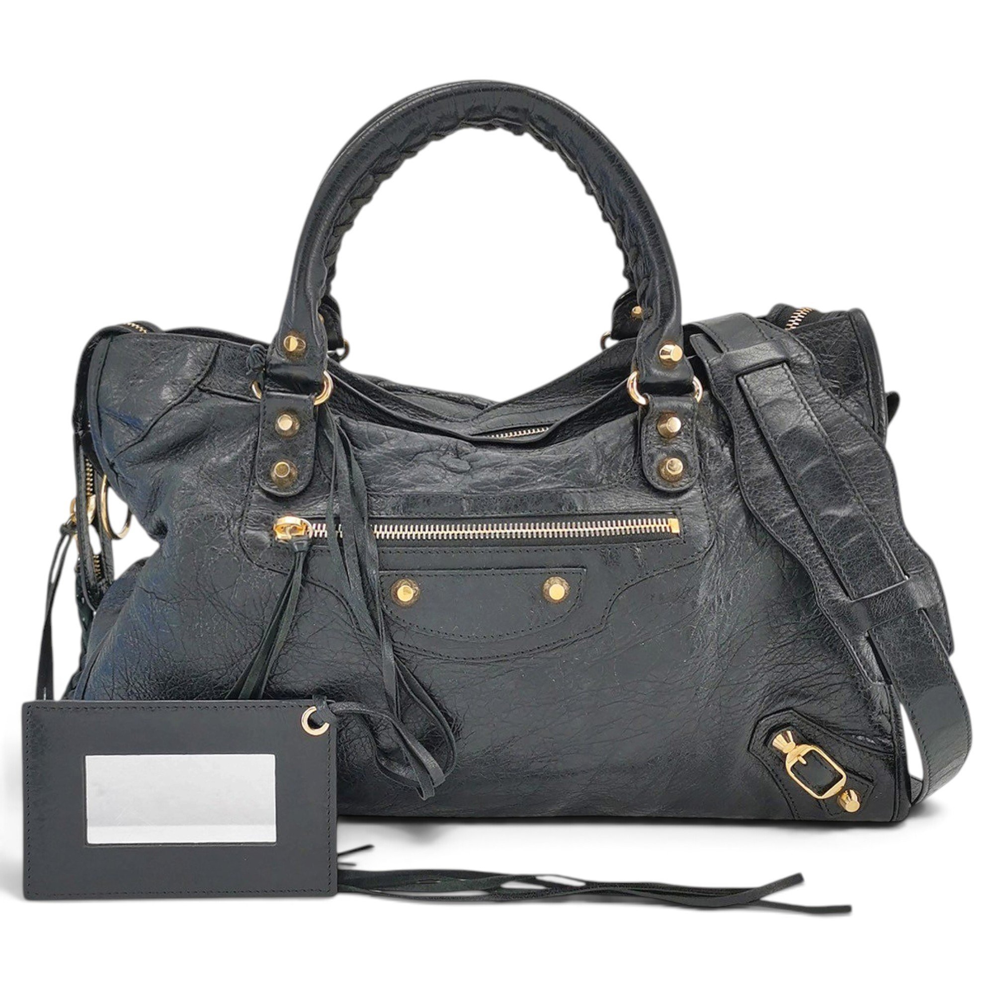 City leather handbag