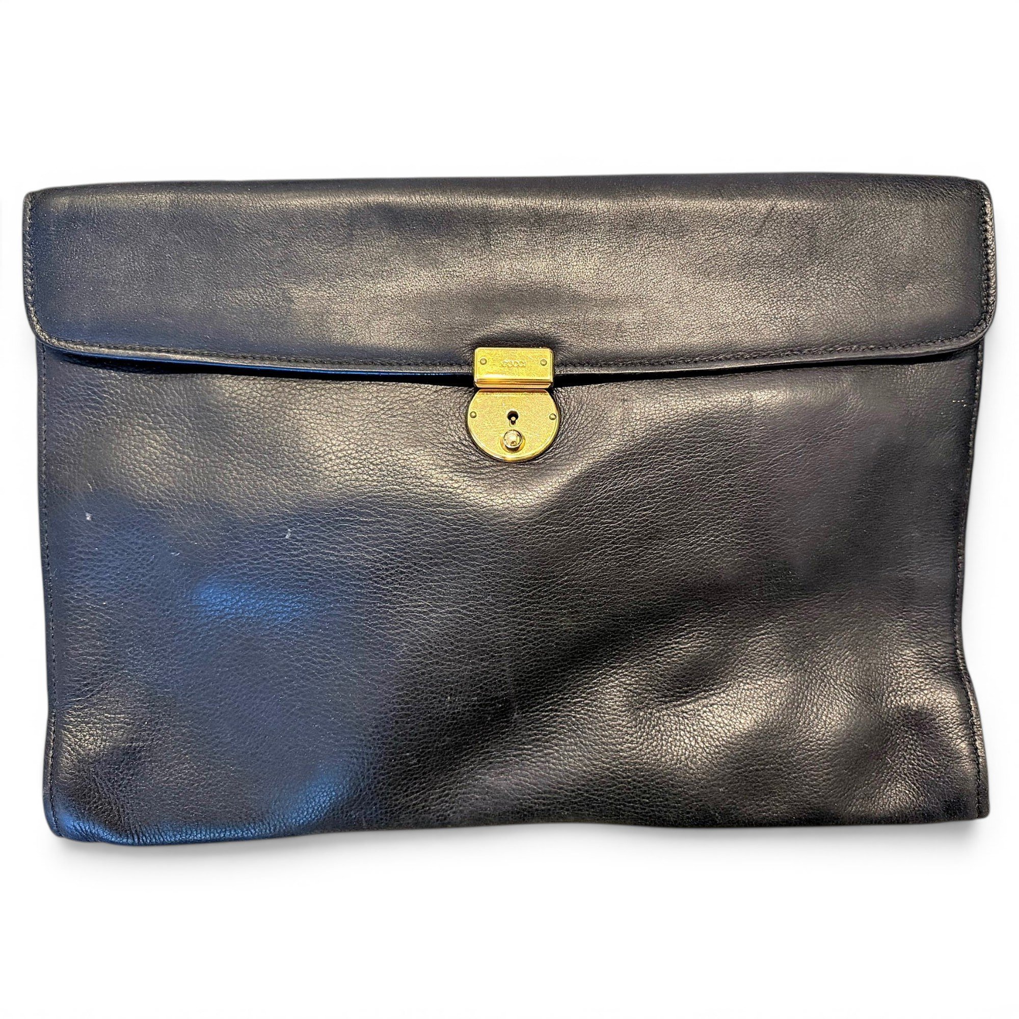 Leather clutch bag