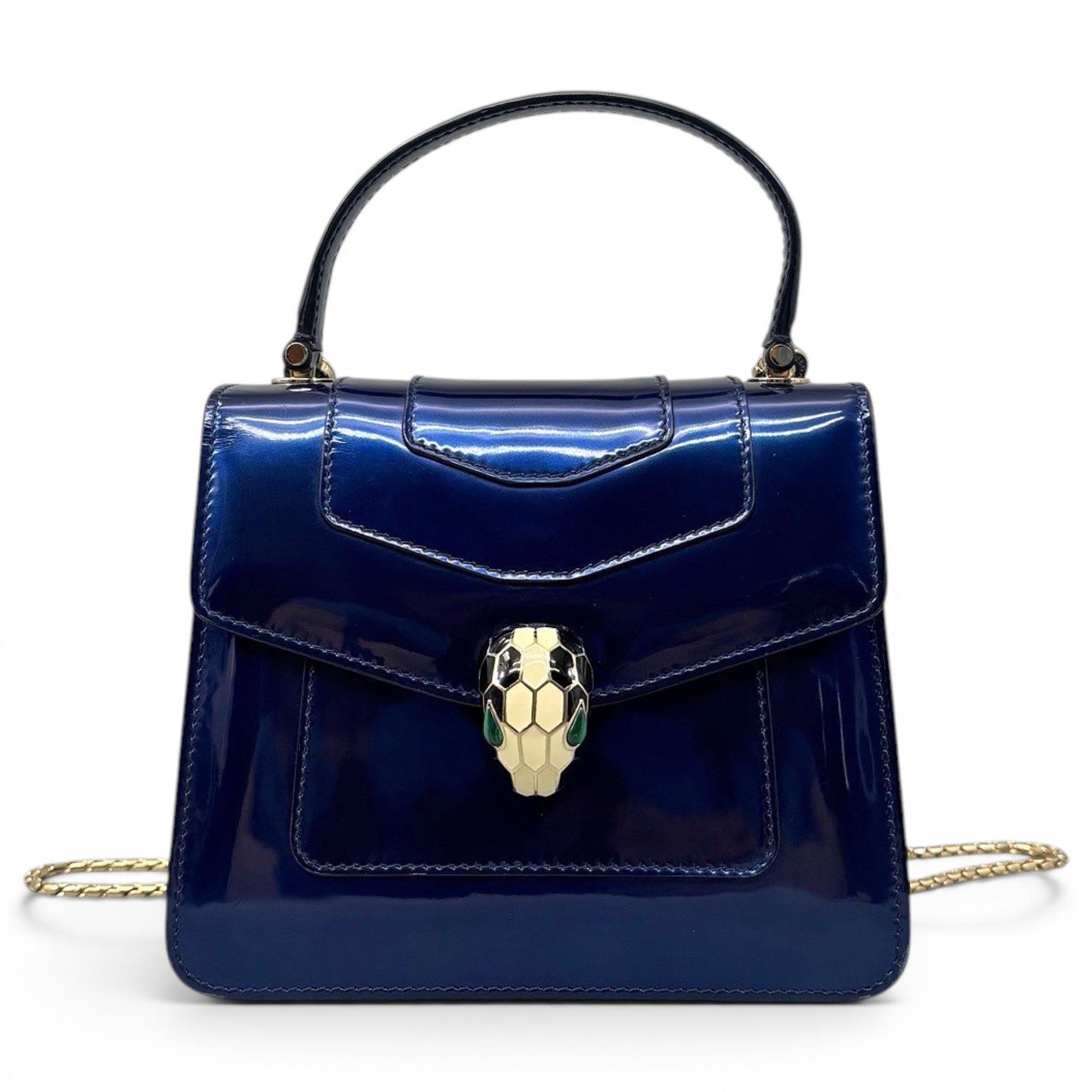 Serpenti patent leather handbag