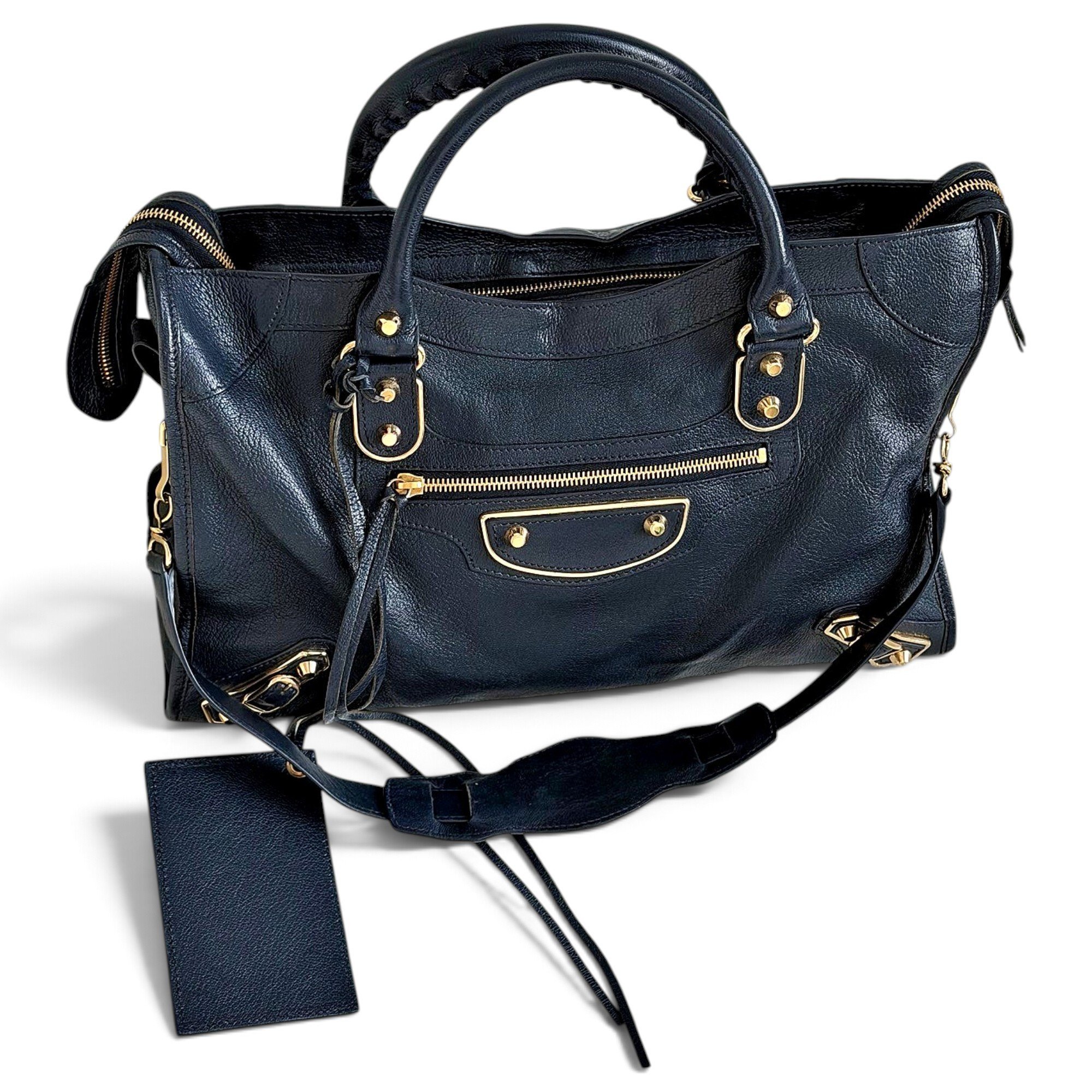 City leather handbag