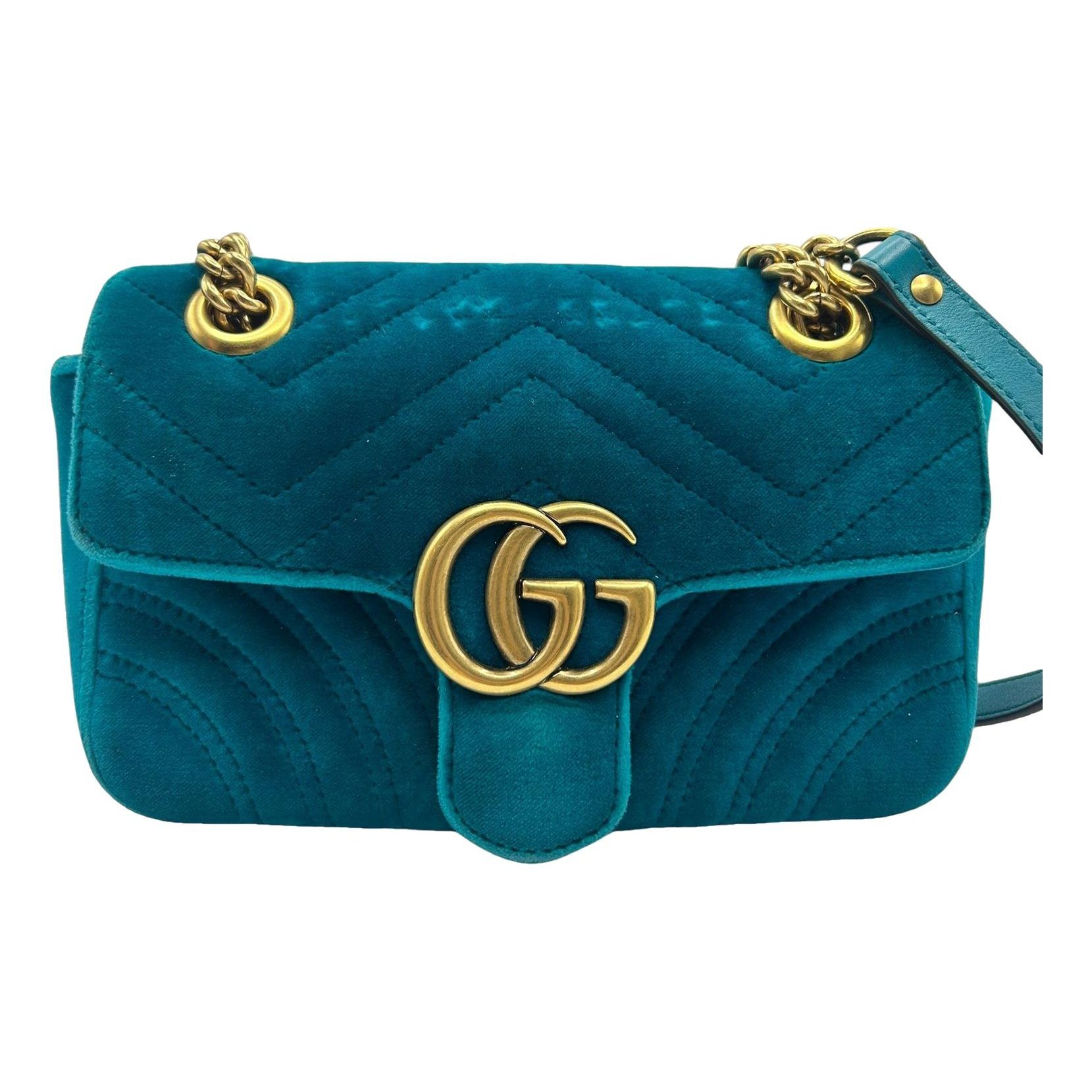 GG Marmont Chain Flap velvet crossbody bag