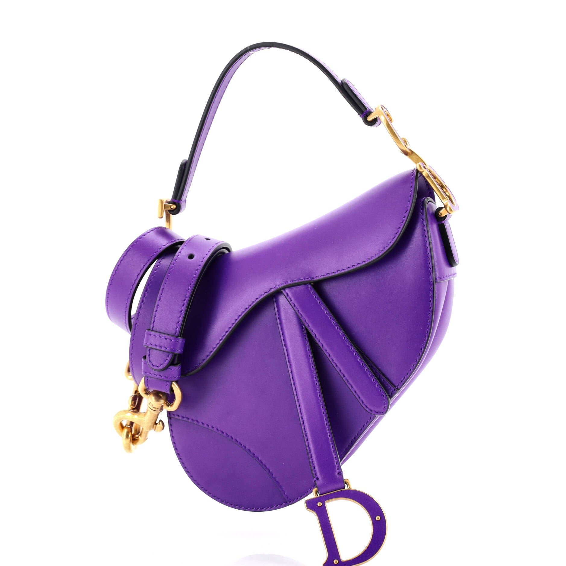 Dior Saddle Handbag with Strap Leather Mini