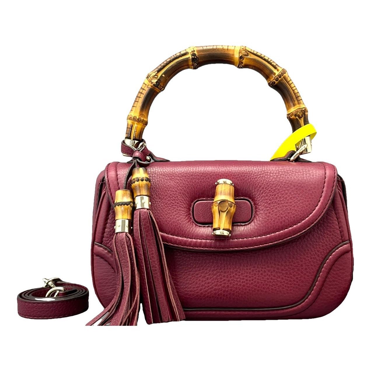 Convertible Bamboo Top Handle leather handbag