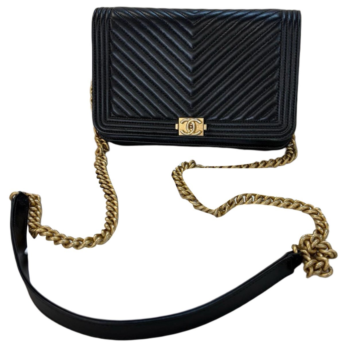 Wallet On Chain Boy leather mini bag