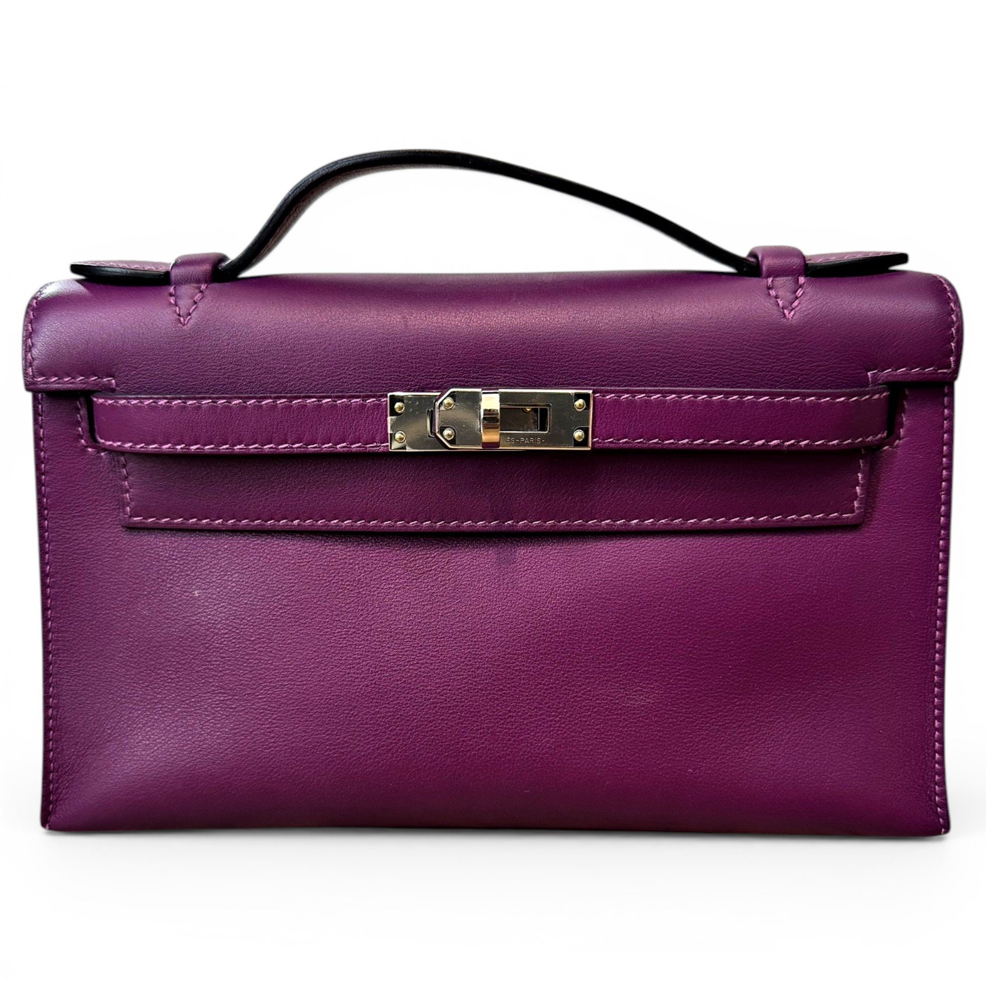 Leather clutch bag
