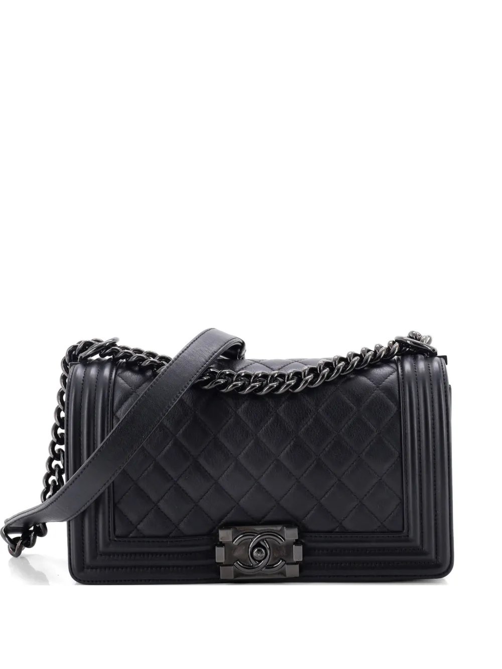 So Black Boy Flap Bag Quilted Calfskin Old Medium shoulder bag