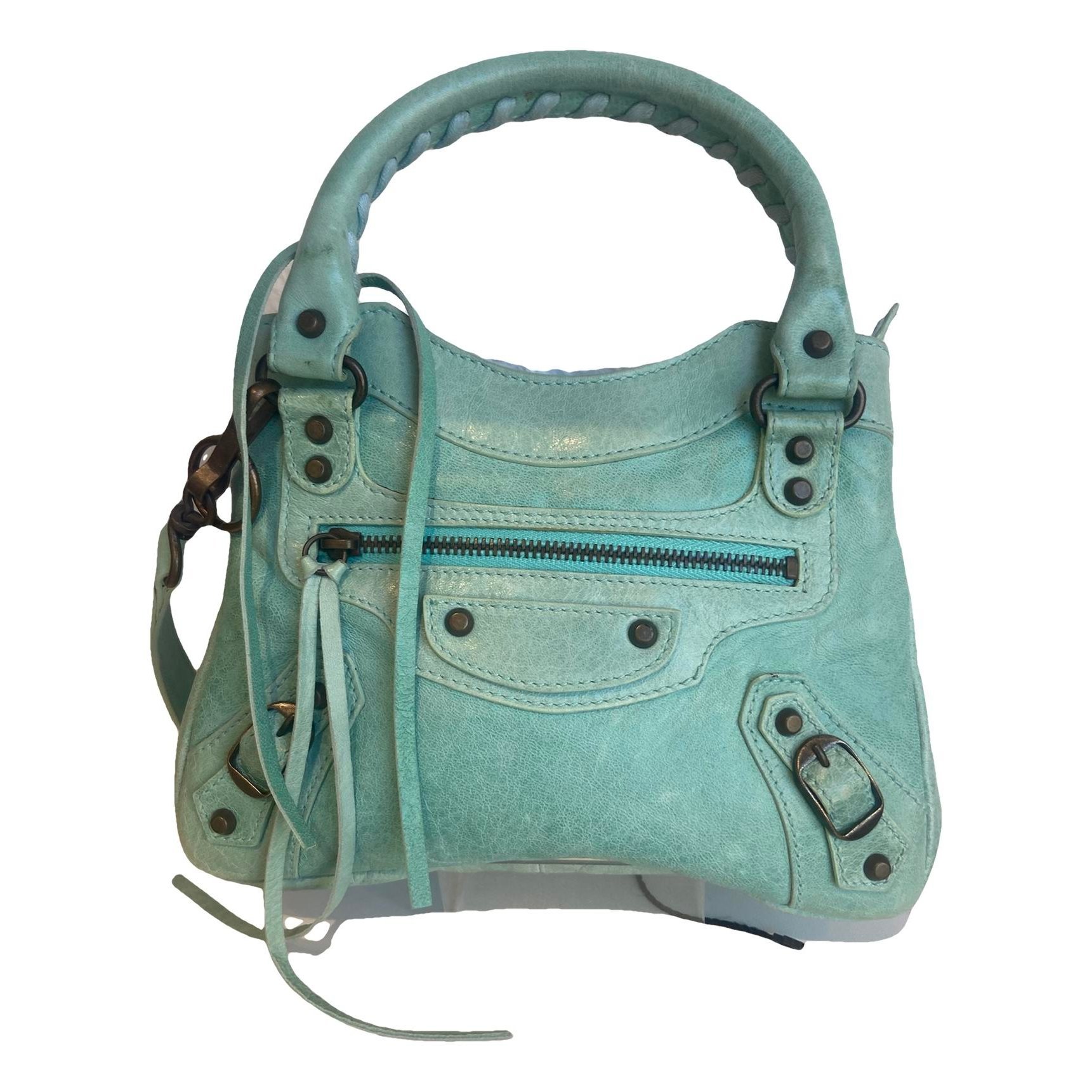 City leather handbag