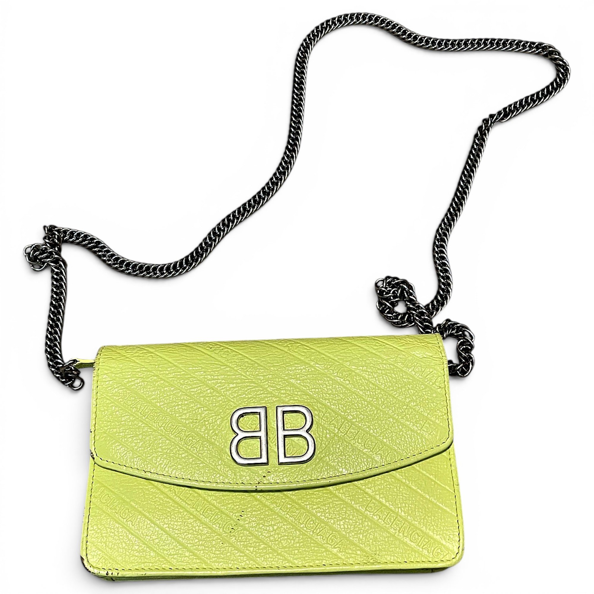 Balenciaga Wallet On Chain B leather crossbody bag