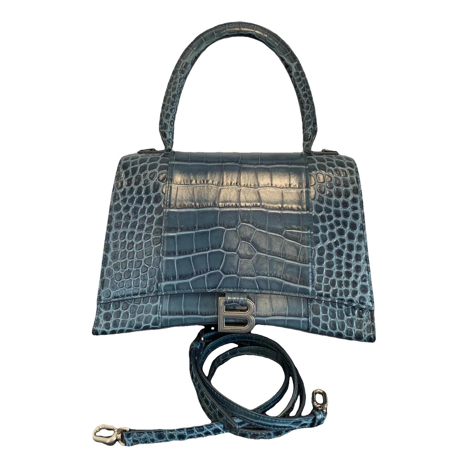 Hourglass leather handbag
