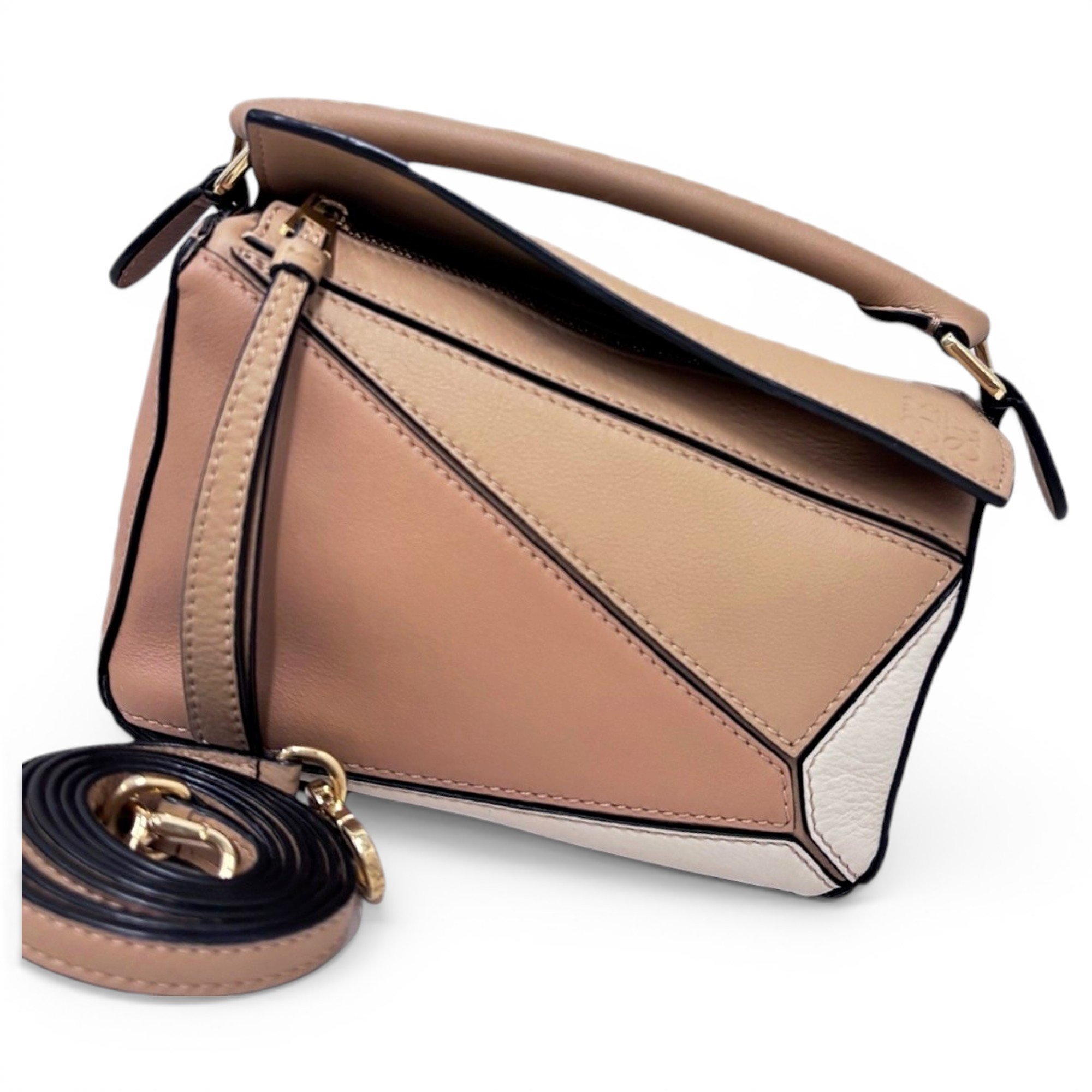Puzzle leather handbag
