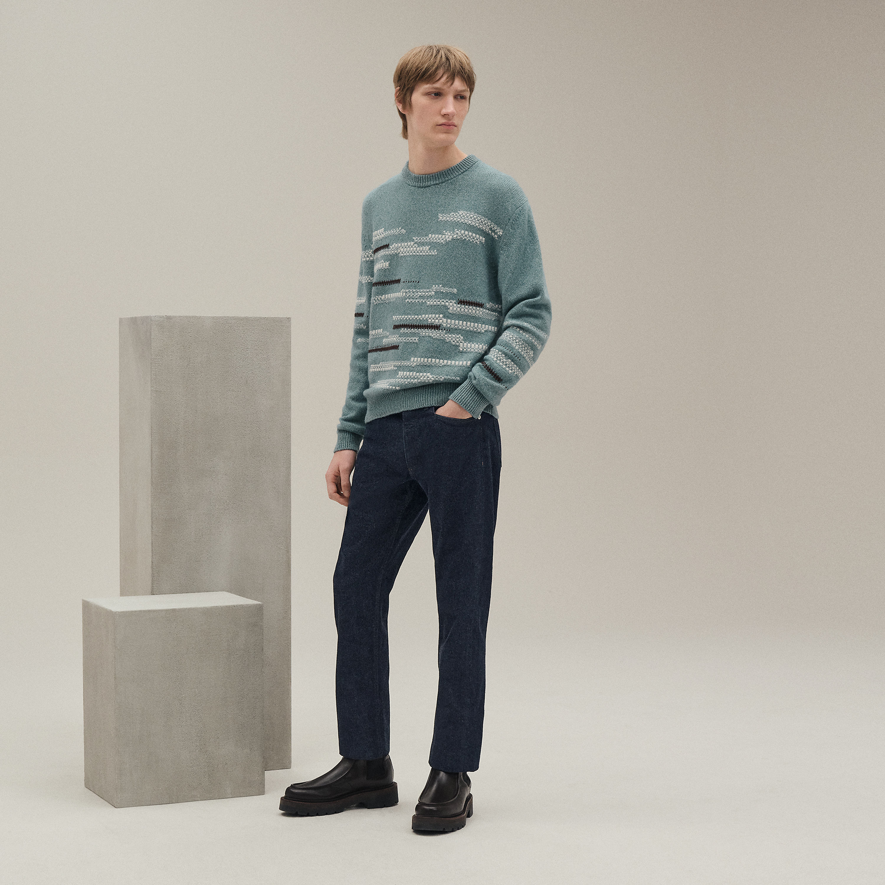 Cashmere "Cachemire detail cuir" crewneck sweater