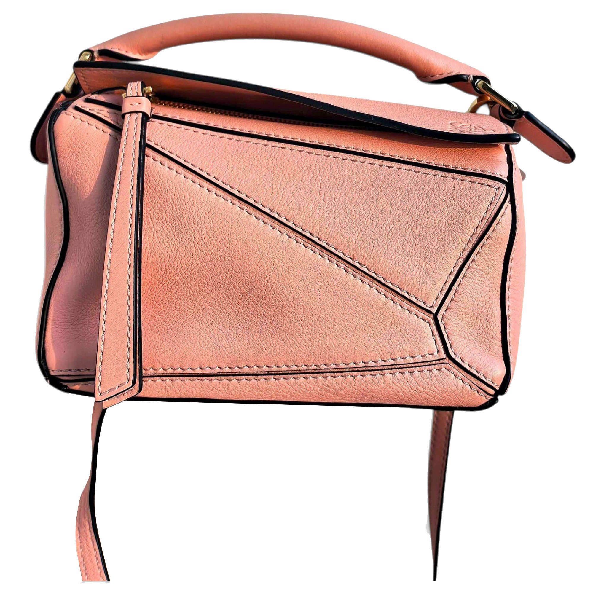 Puzzle leather handbag