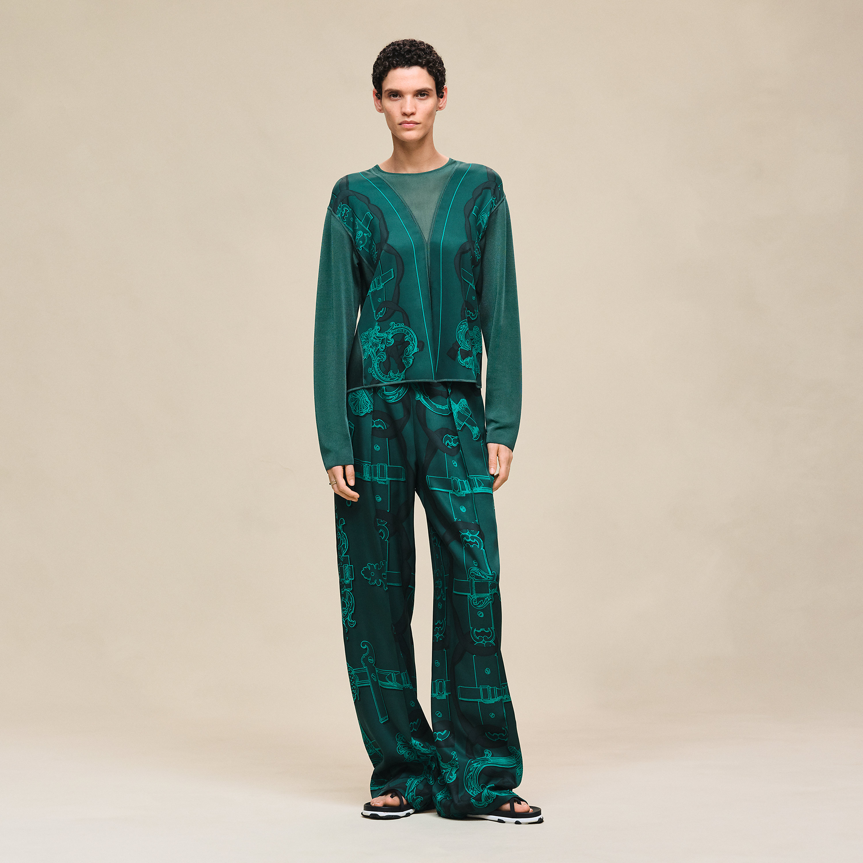 Pull manches longues twillaine imprimé « Ferronnerie Remix »