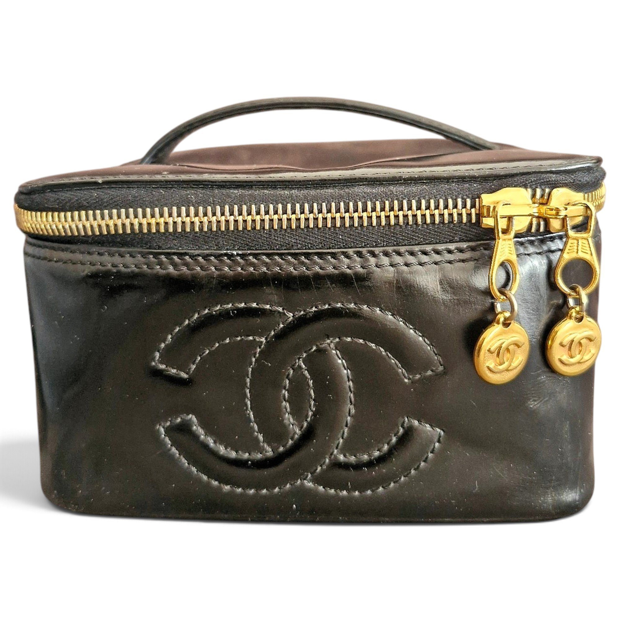 Vanity patent leather handbag