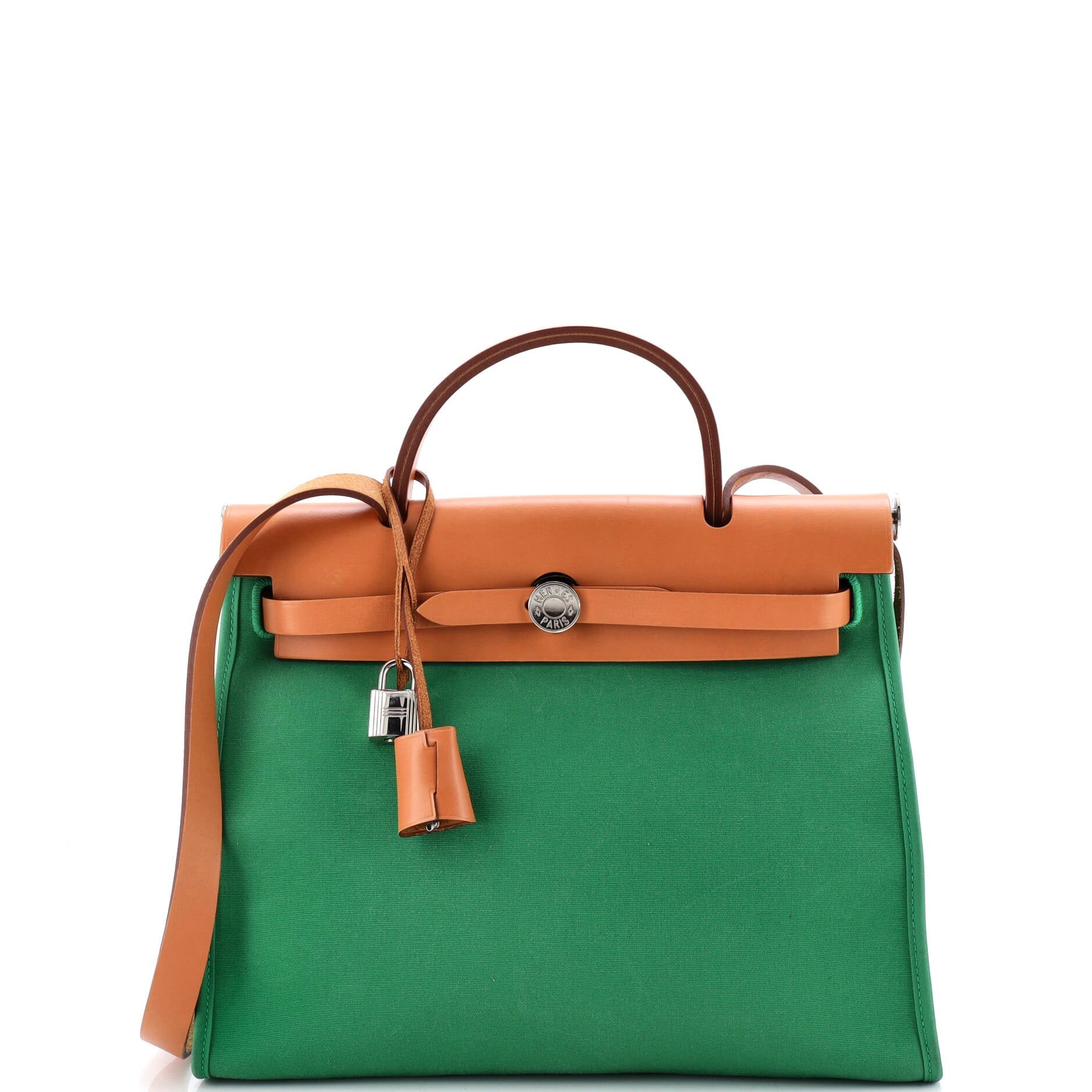 Hermes Herbag Zip Leather and Toile 31