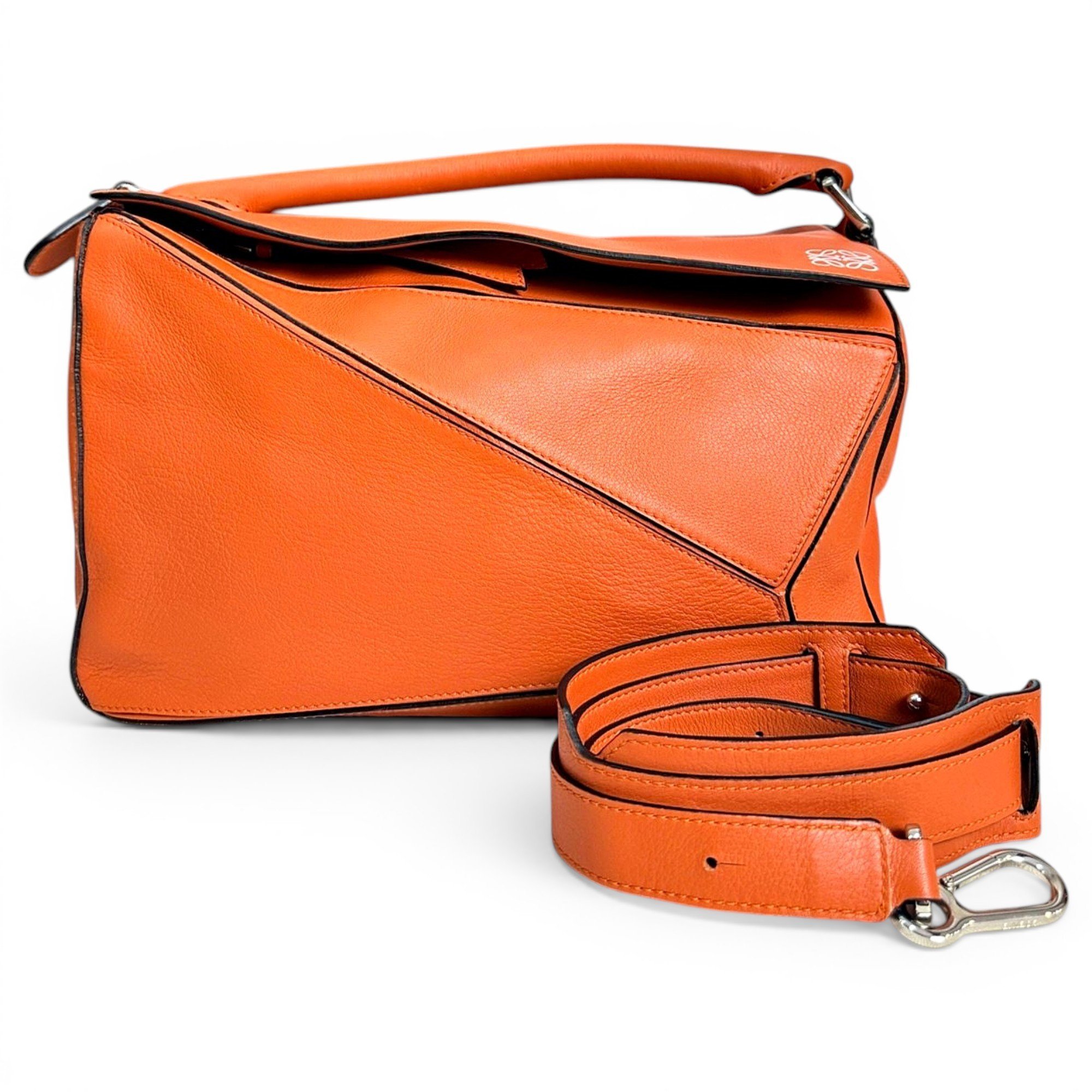 Puzzle leather handbag