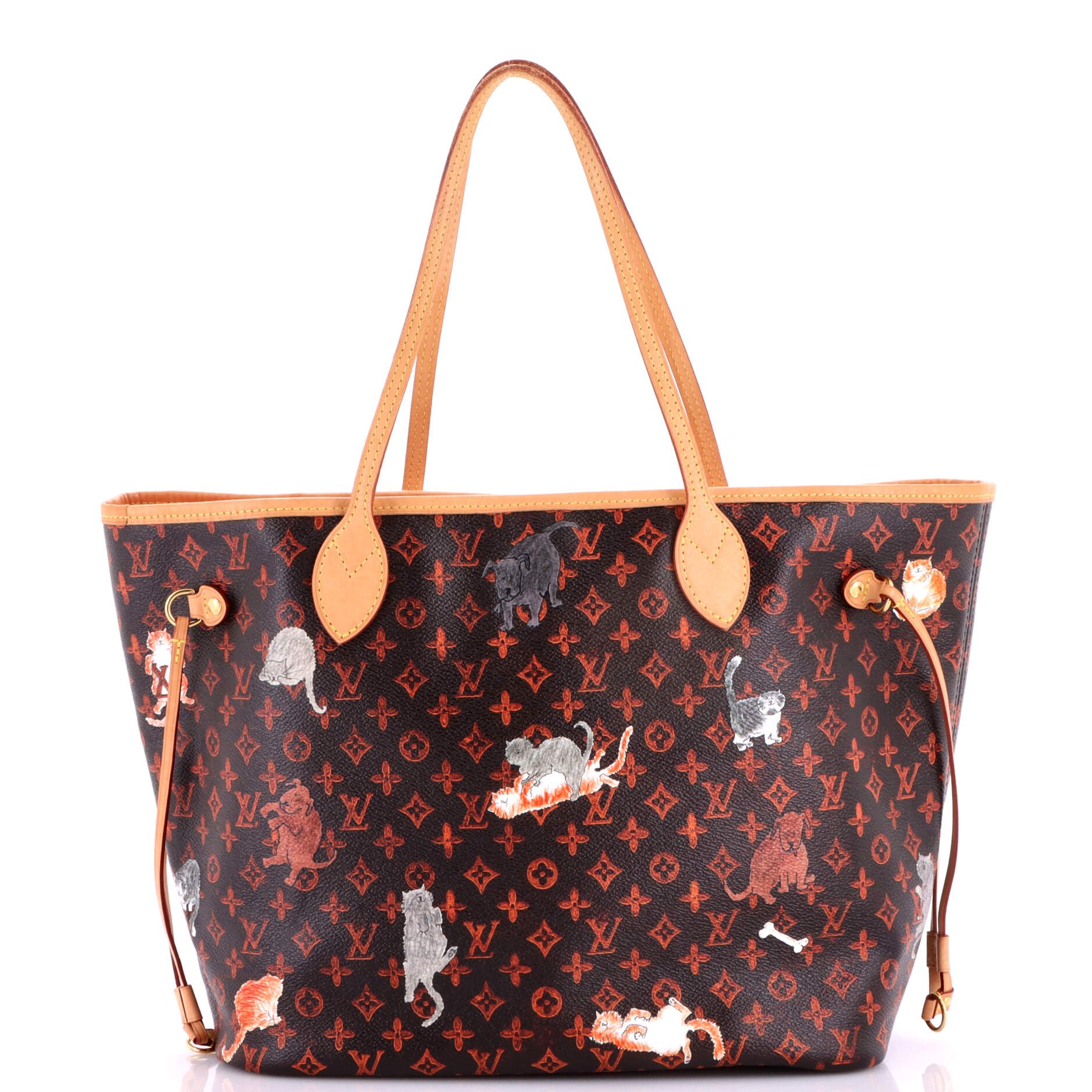 Louis Vuitton Neverfull NM Tote Limited Edition Grace Coddington Catogram Canvas MM