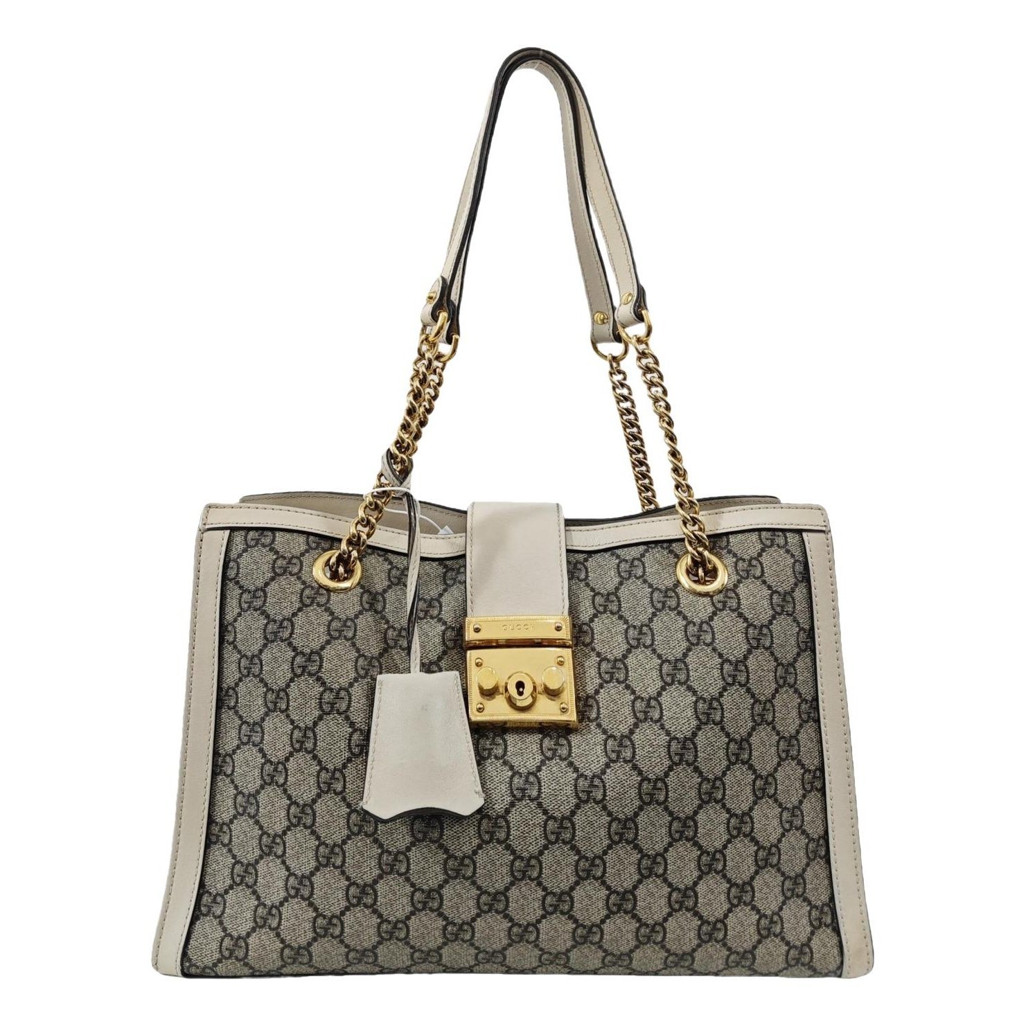 Padlock leather handbag