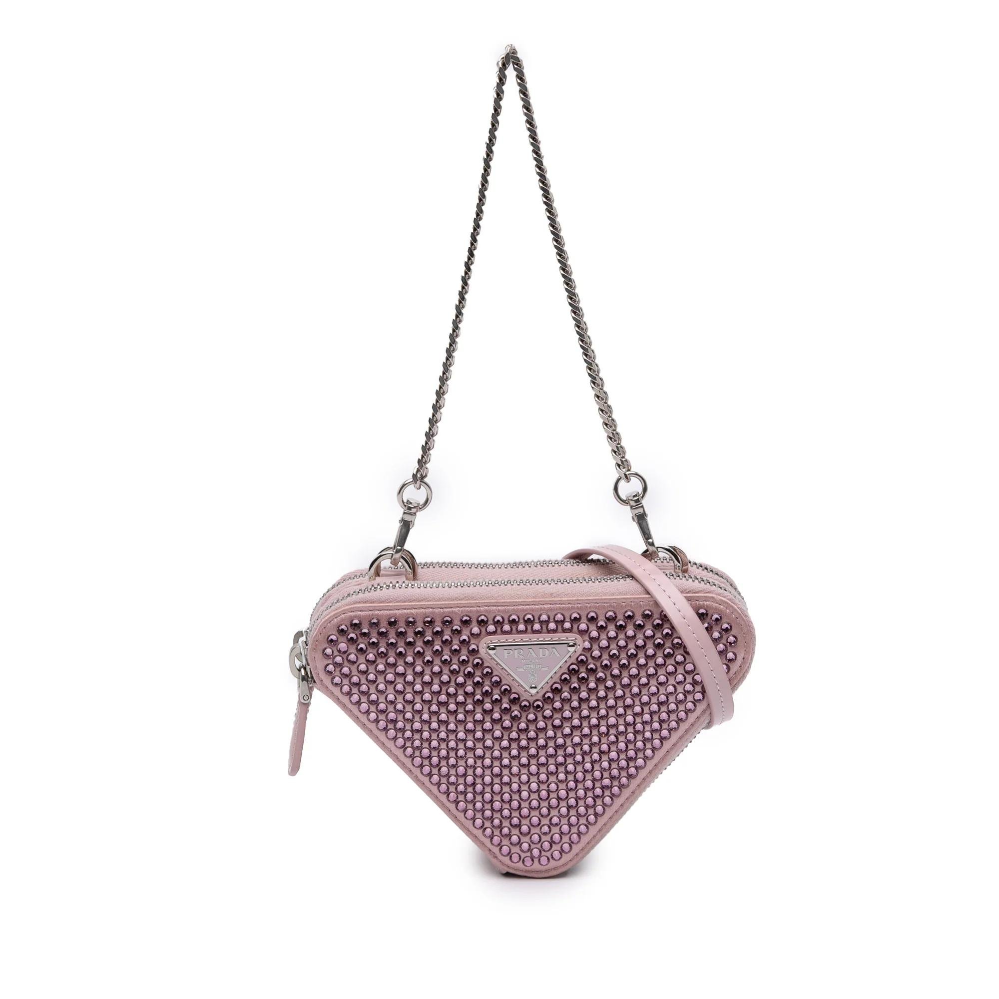 Triangle leather satchel