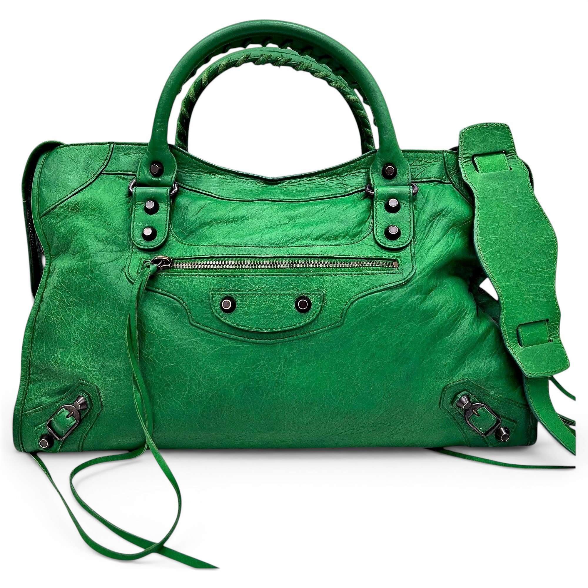 City leather handbag