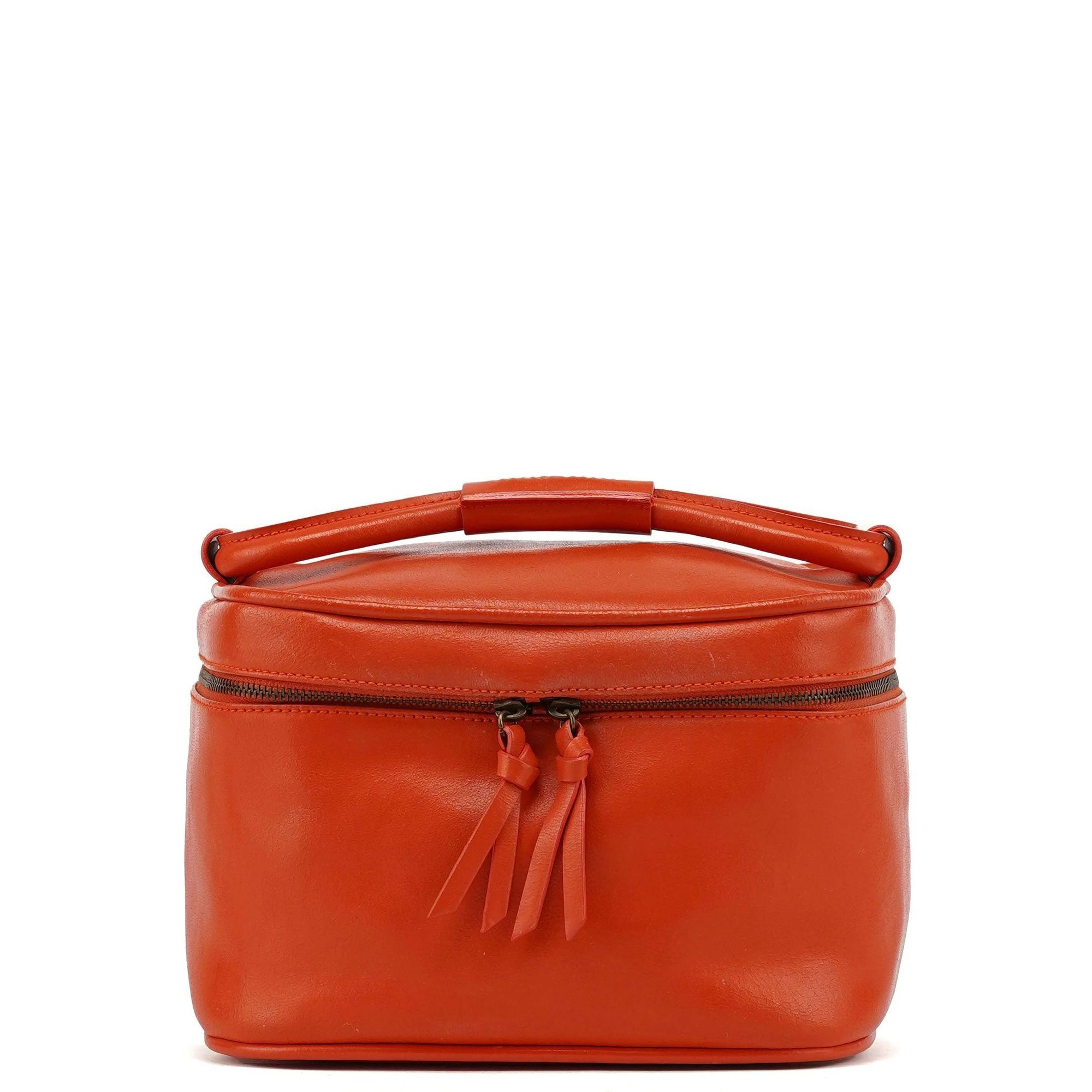 Pocket leather handbag