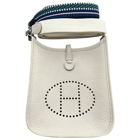 Hermes Evelyne Handbag White Leather