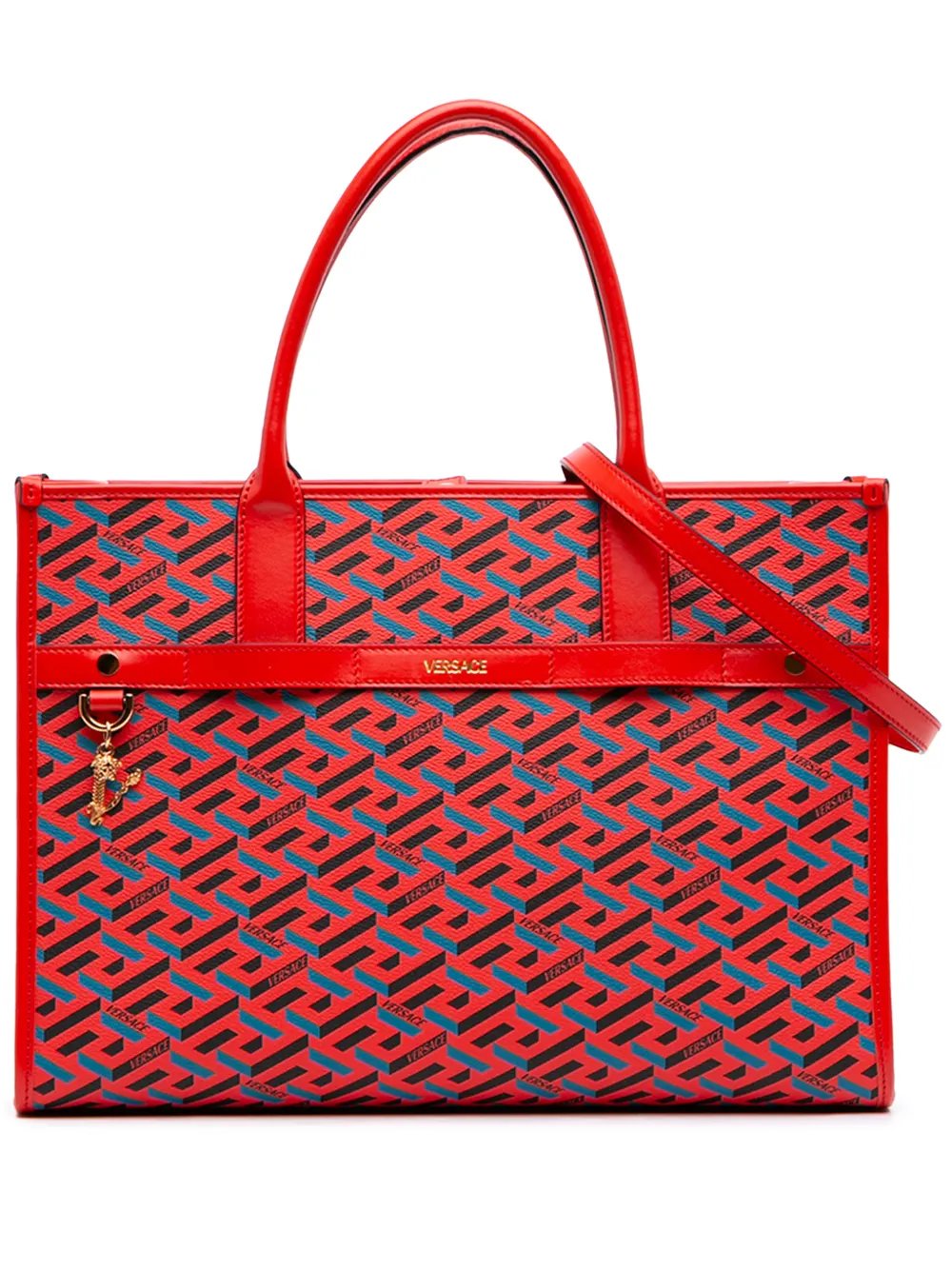 2000-2026 Multicolor Coated Canvas La Greca Tote satchel