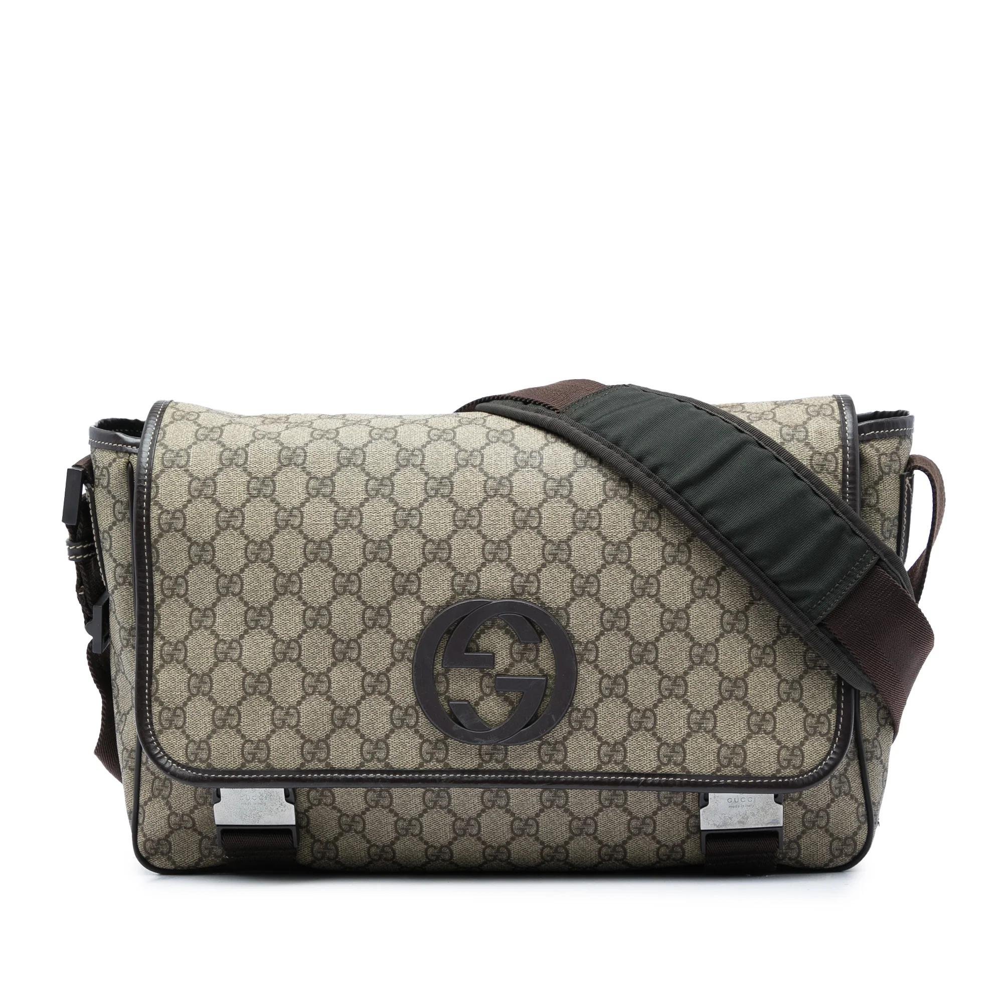 Interlocking leather crossbody bag