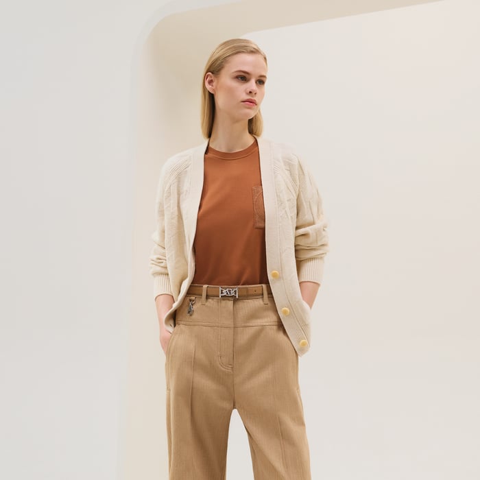 Blanc Naturel "H" Long-sleeve Cardigan