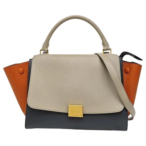 Trapèze leather handbag