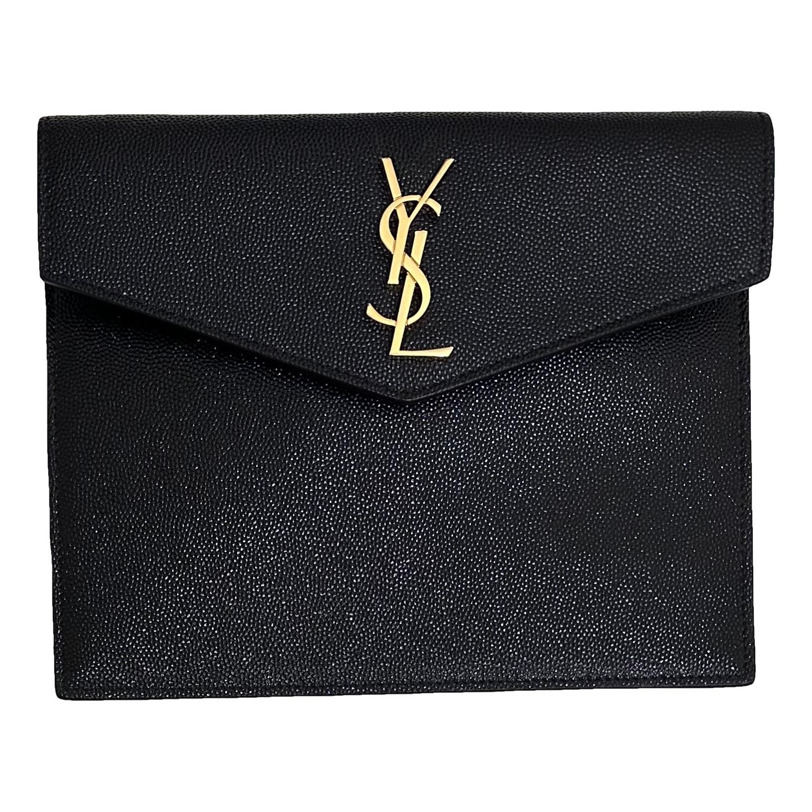Leather clutch bag