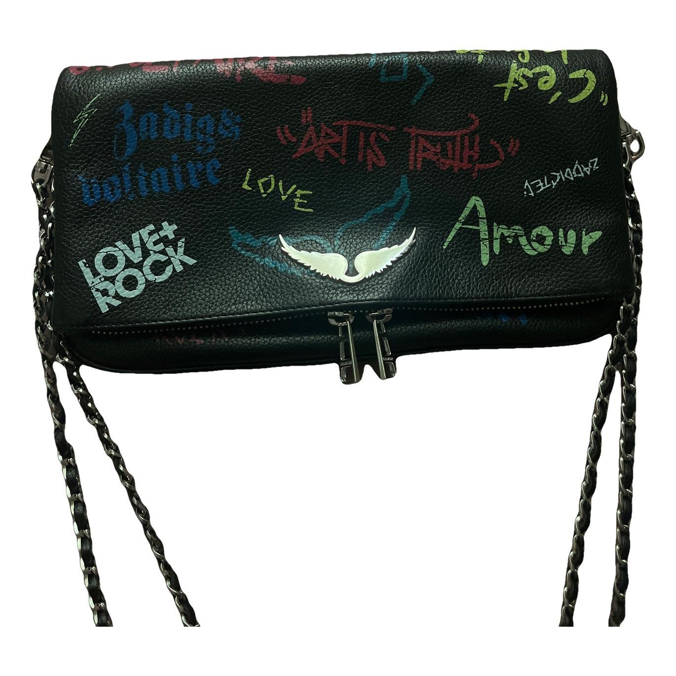 Rock leather clutch bag