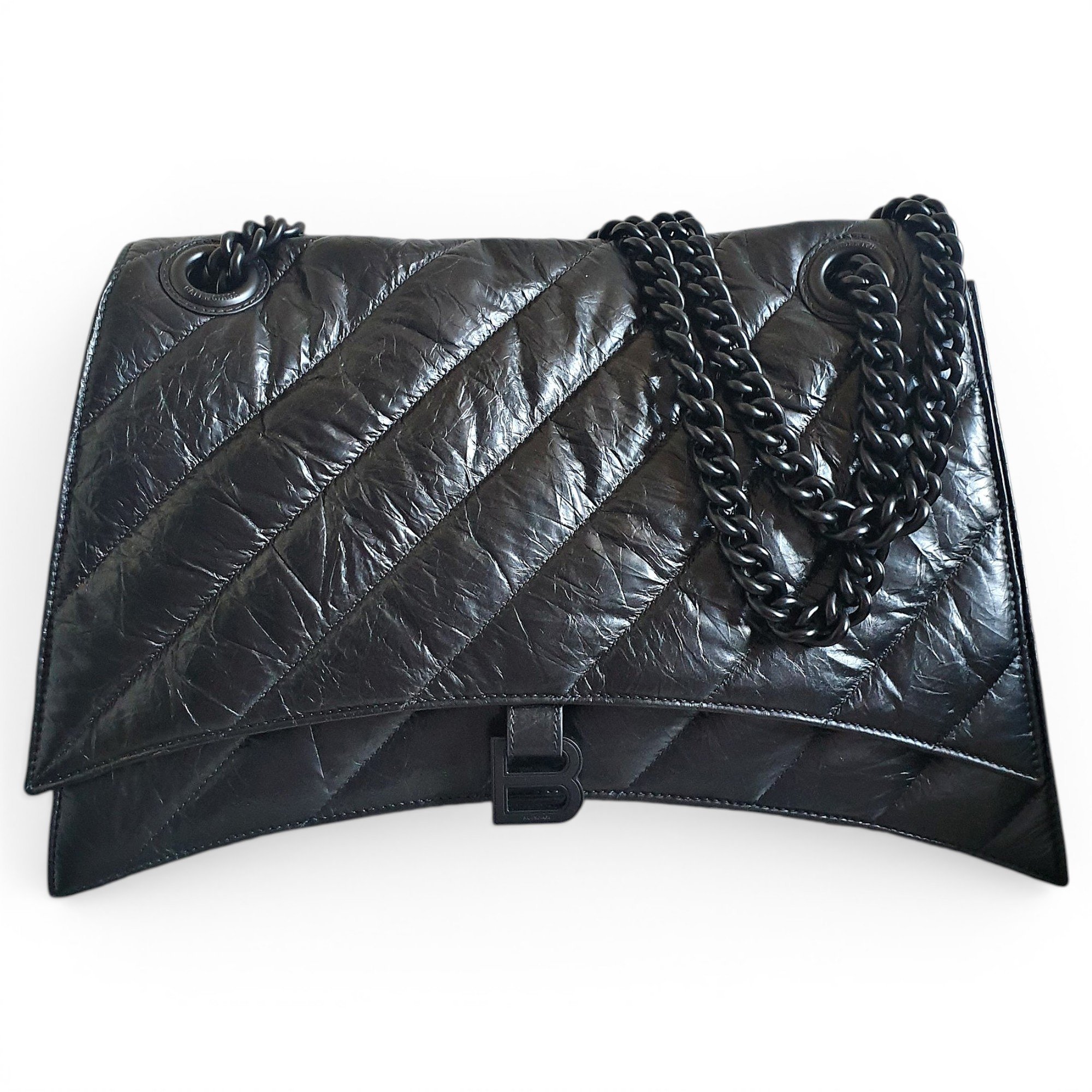 Crush leather handbag