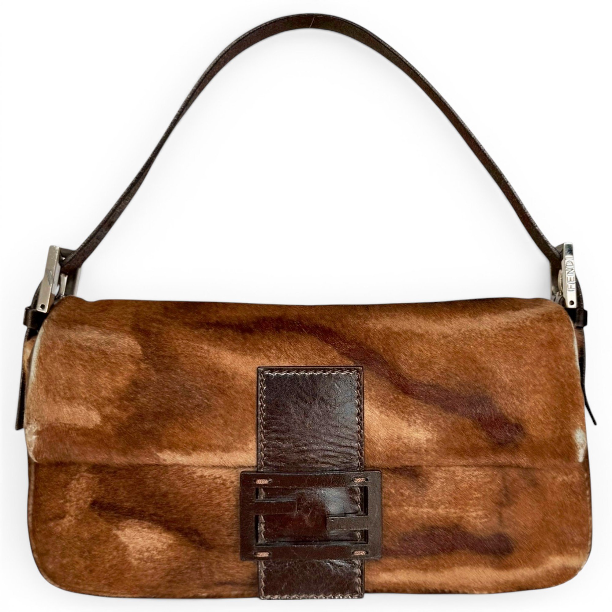 Baguette pony-style calfskin handbag