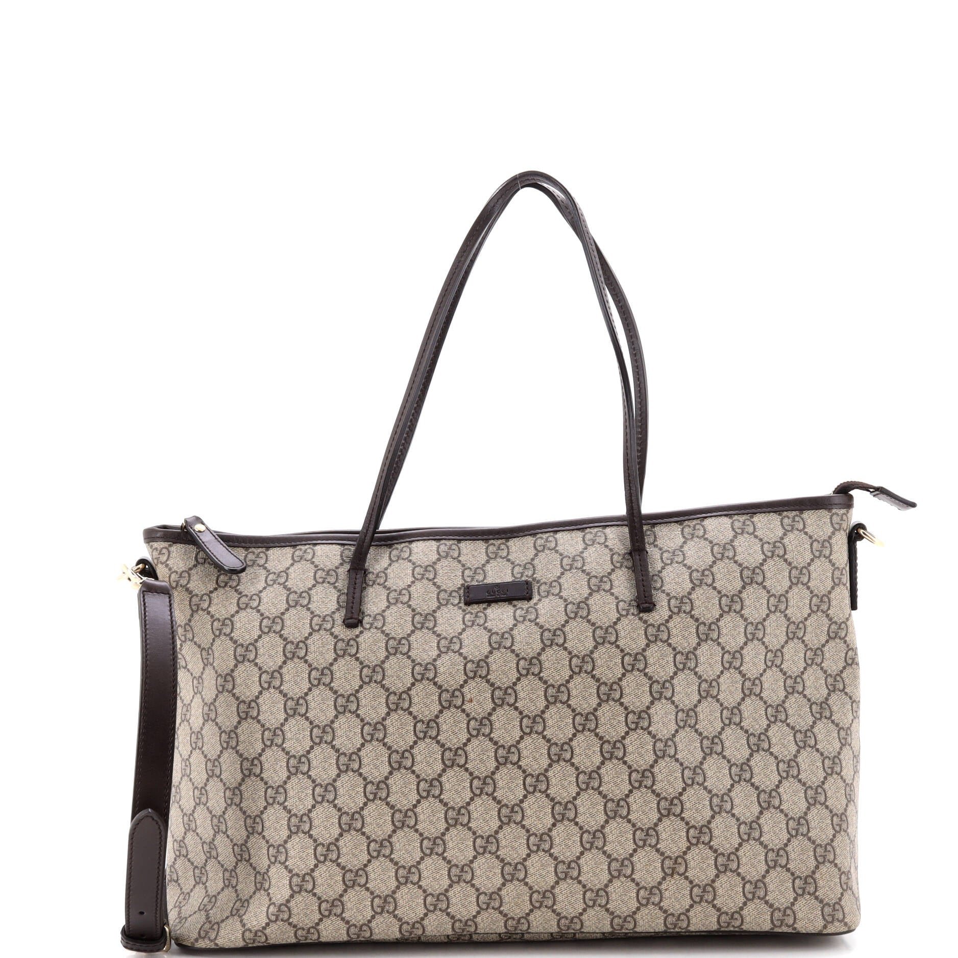 Convertible Zip Tote GG Coated Canvas with Leather Large