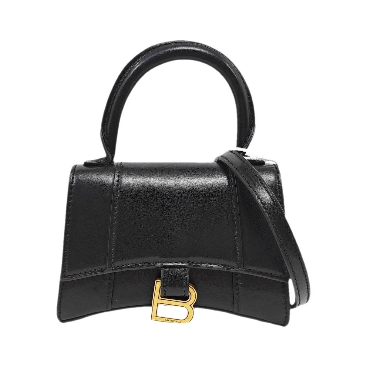 Hourglass leather handbag