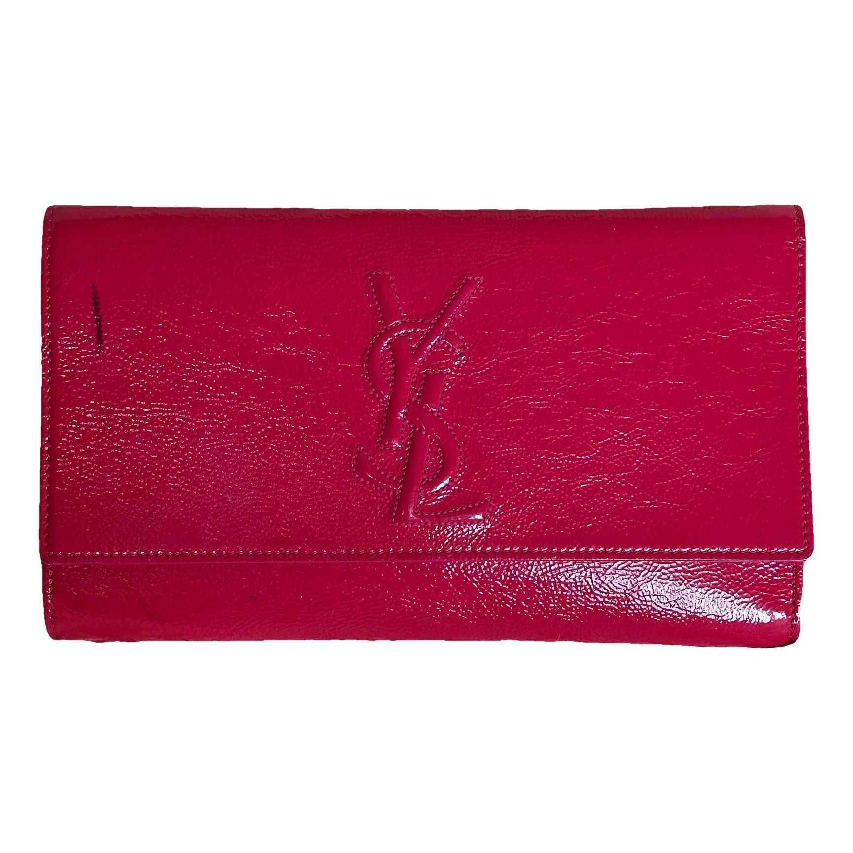 Patent leather clutch bag