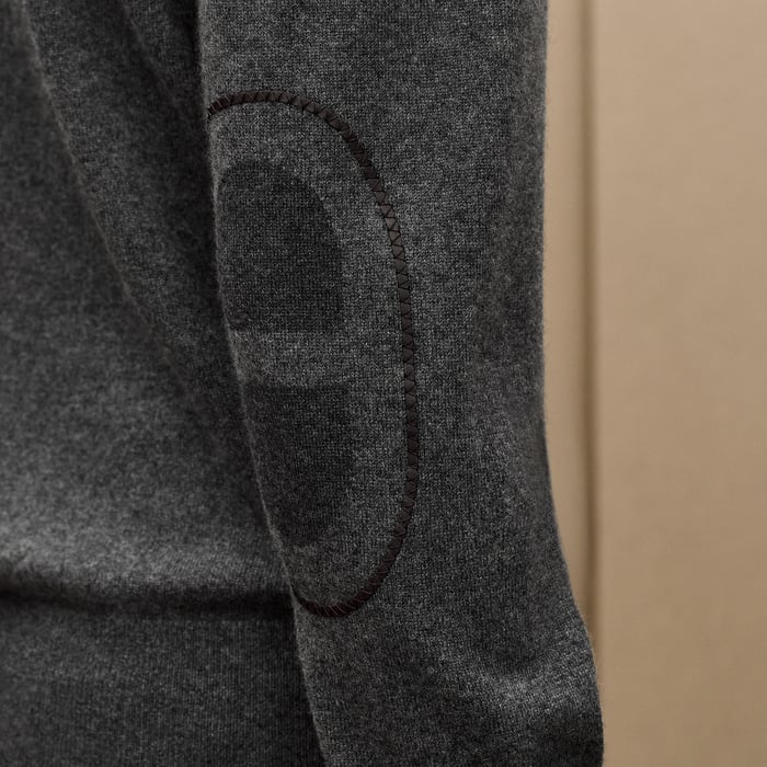 Anthracite "Maillon Chaine d'Ancre" Crewneck Cashmere Sweater