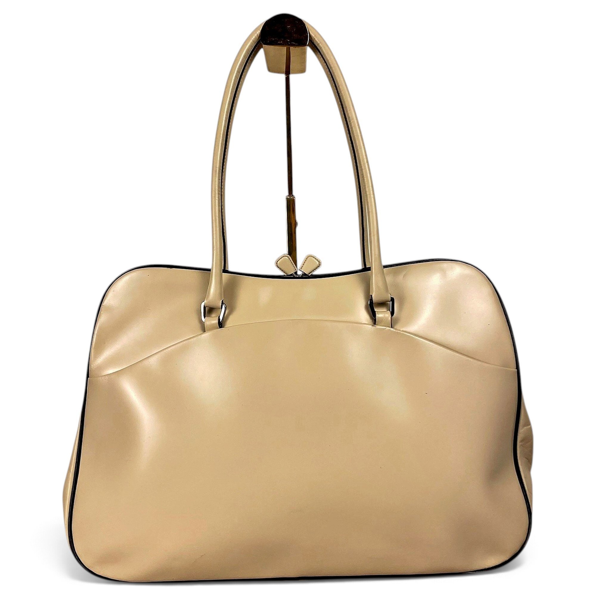 Bowling leather handbag
