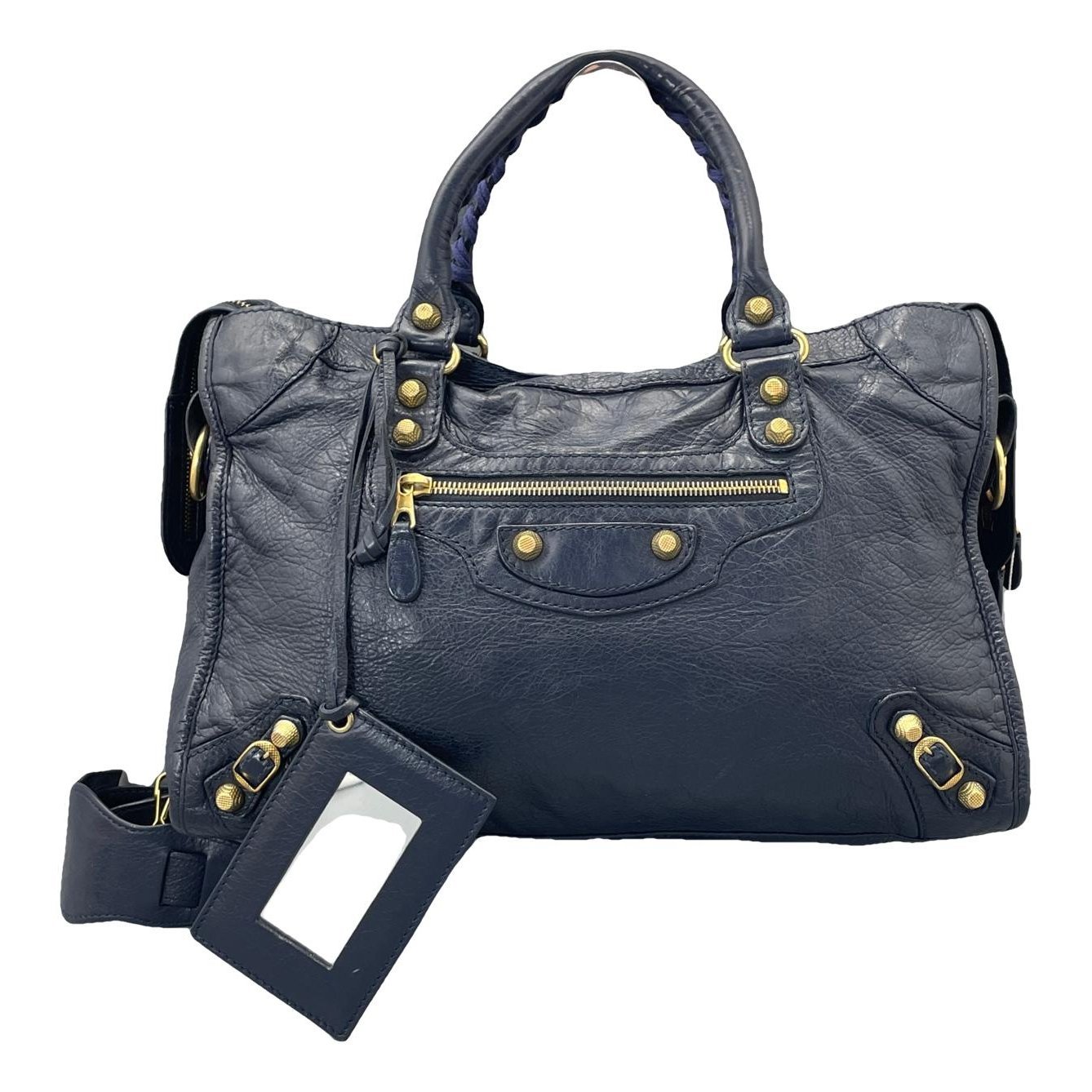 City leather handbag