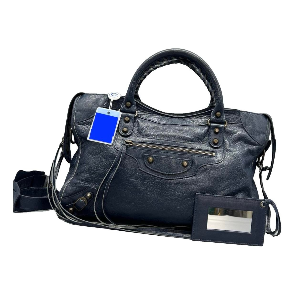 City leather handbag