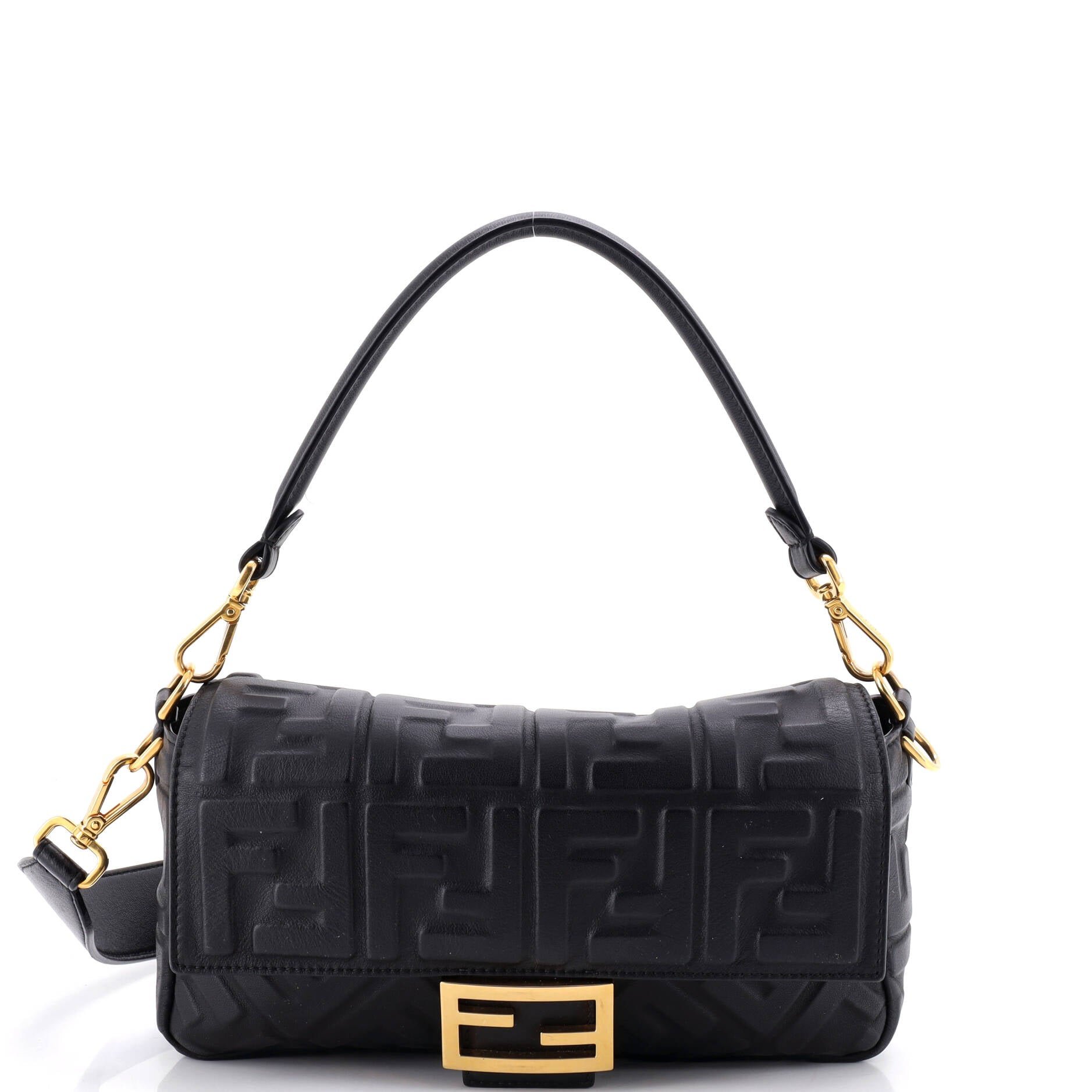 Baguette NM Bag Zucca Embossed Leather Medium