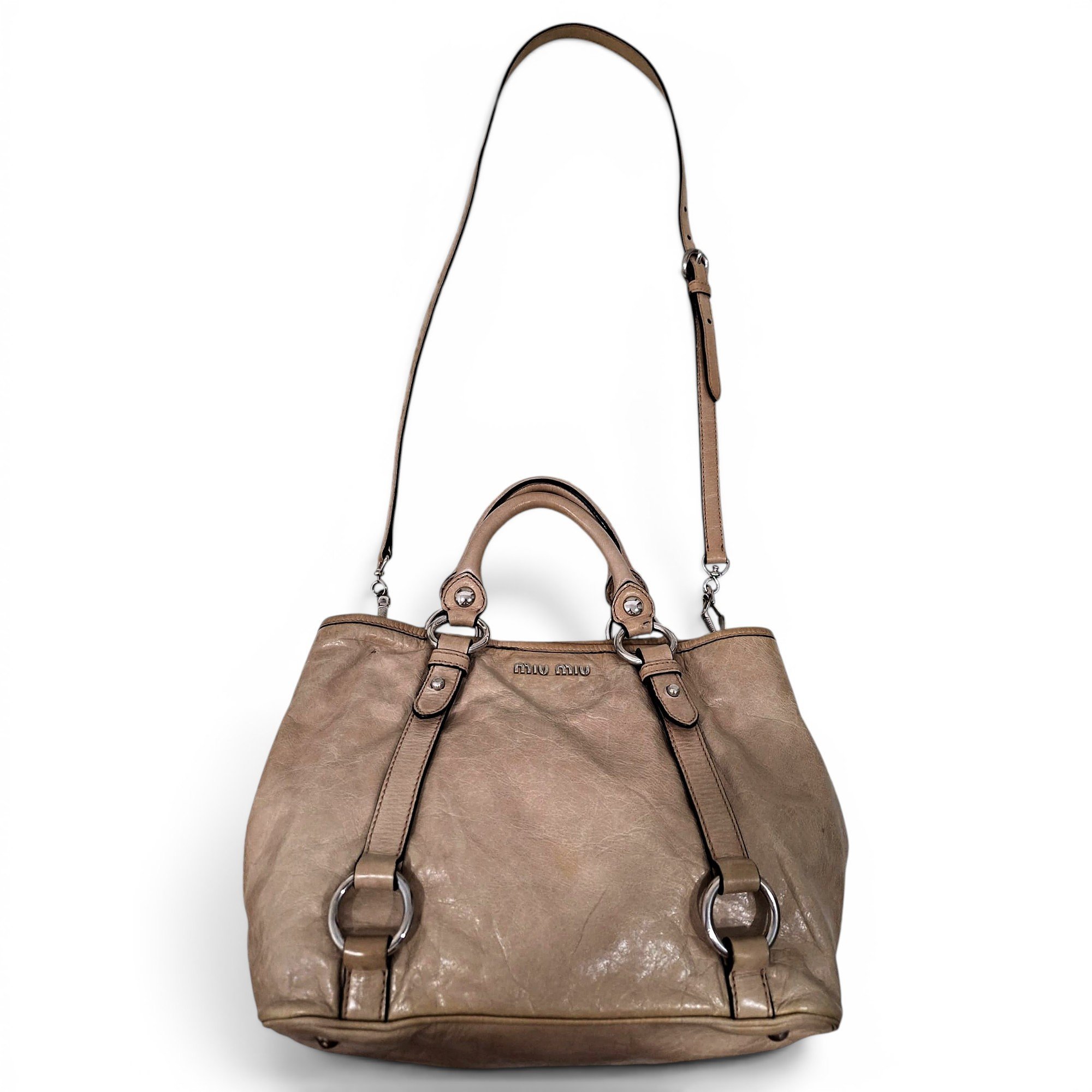 Bow bag leather handbag