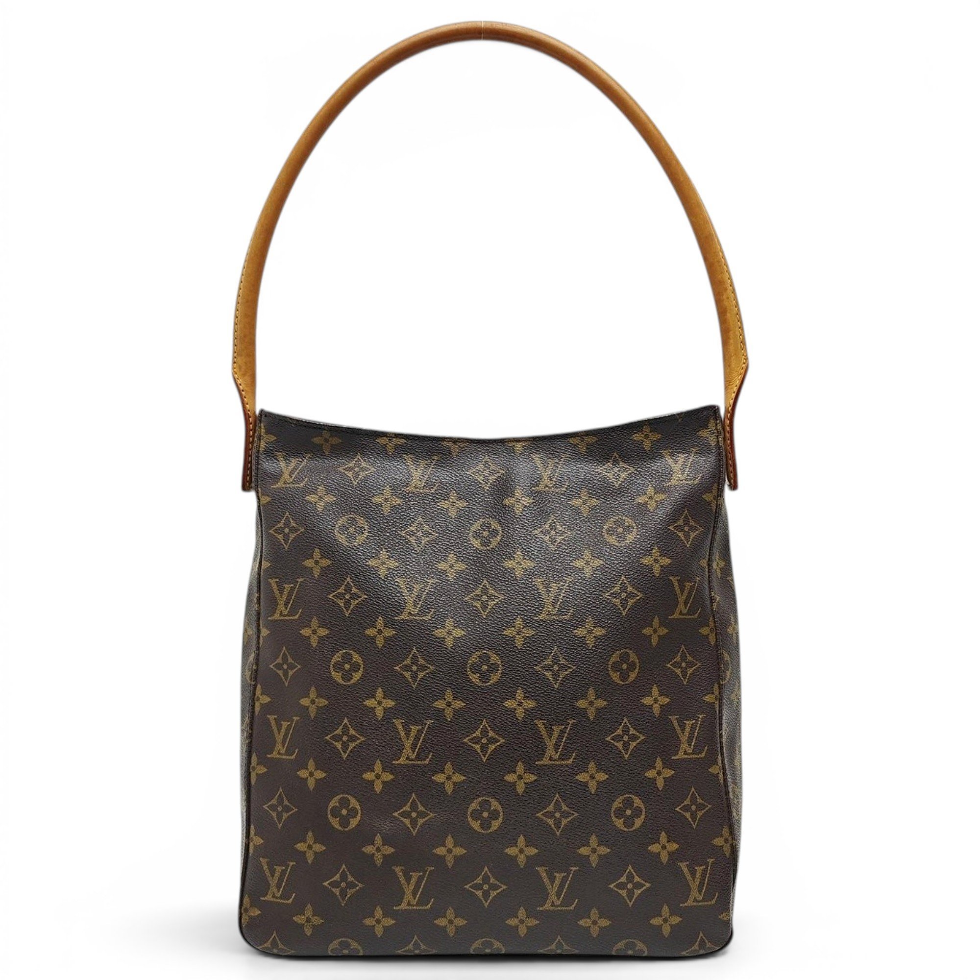 Looping leather handbag