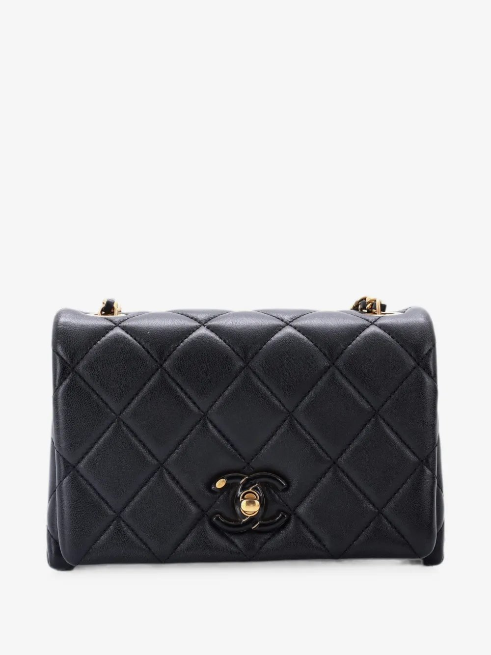 Enamel Multi CC Chain Flap Bag Quilted Lambskin Mini shoulder bag