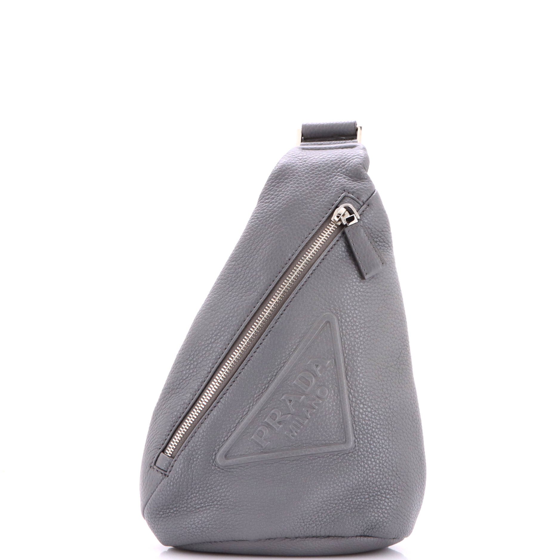 Triangle Logo Sling Bag Leather