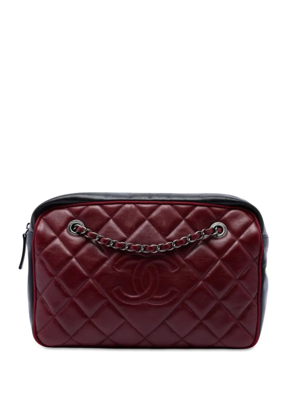 2015-2016 Large Bicolor CC Diamond Quilted Calfskin Ballerine Camera Bag crossbody bag