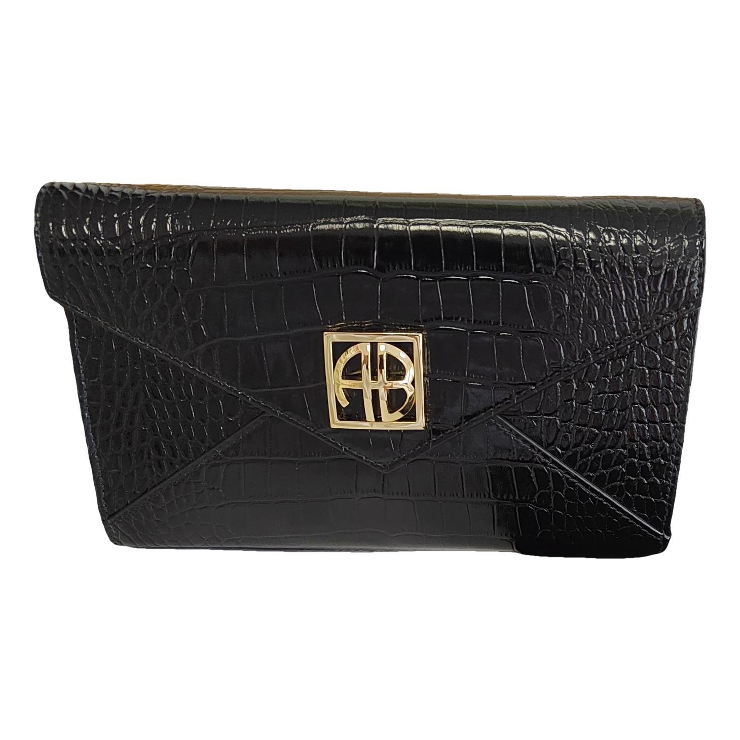 Leather clutch bag