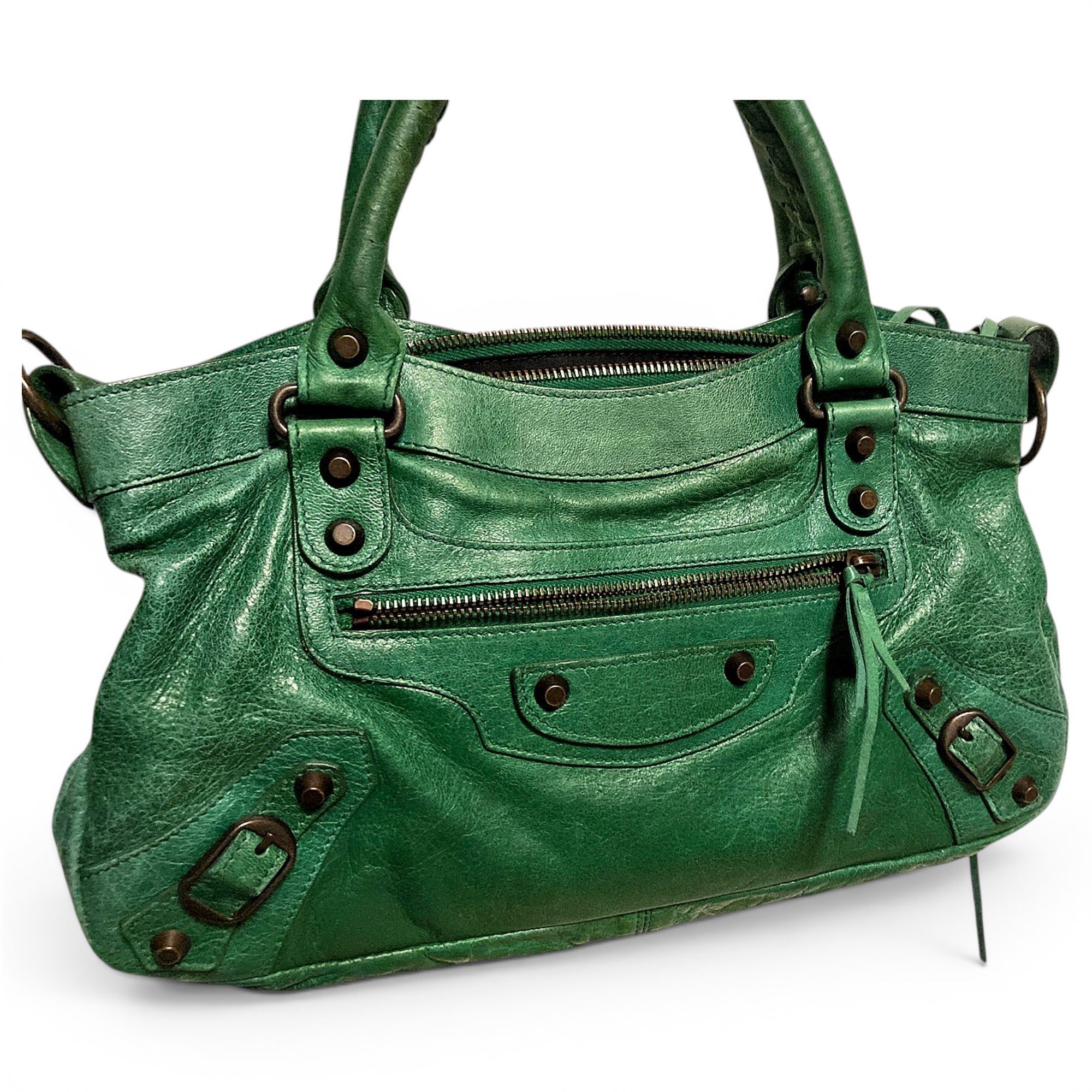 First leather handbag