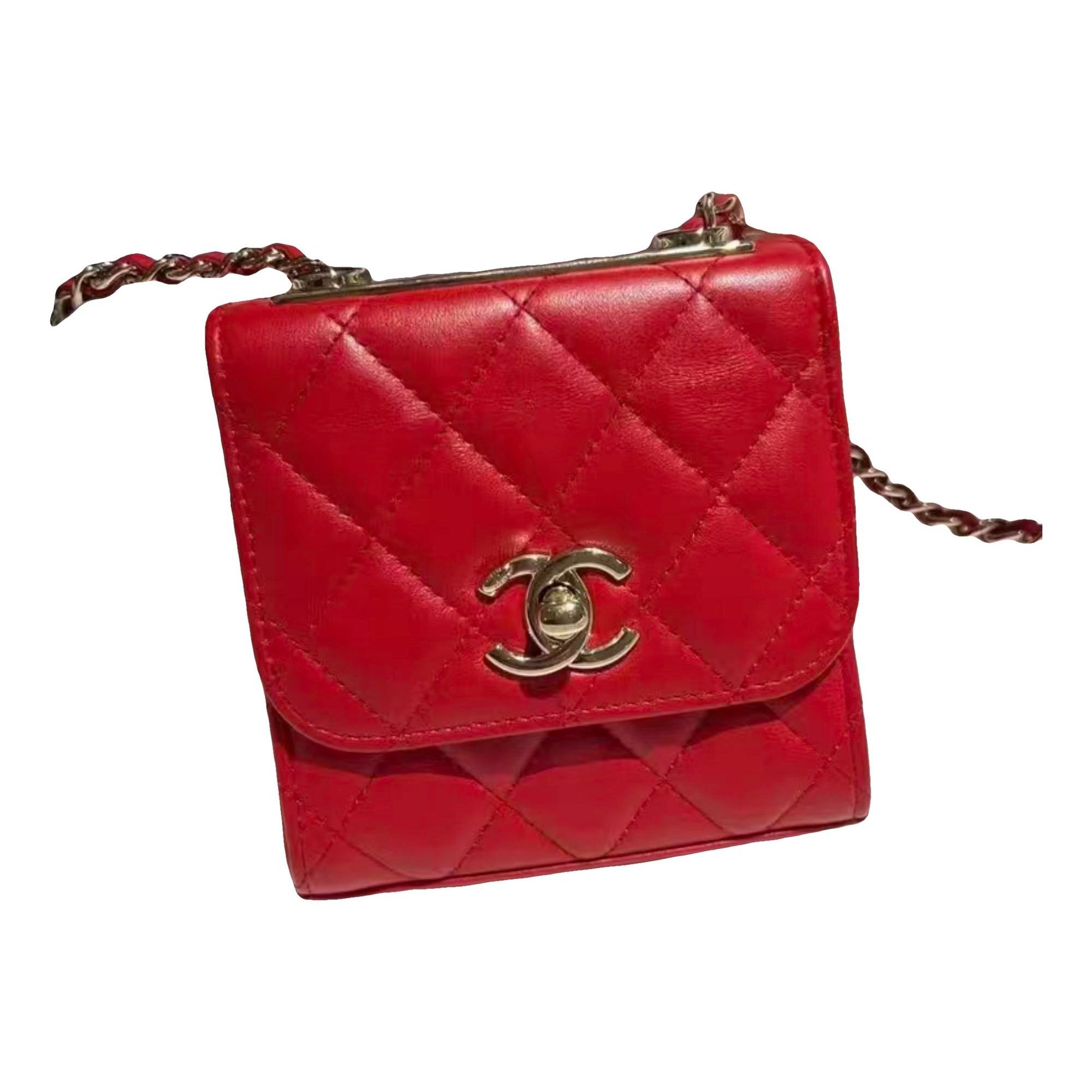 Trendy CC leather crossbody bag
